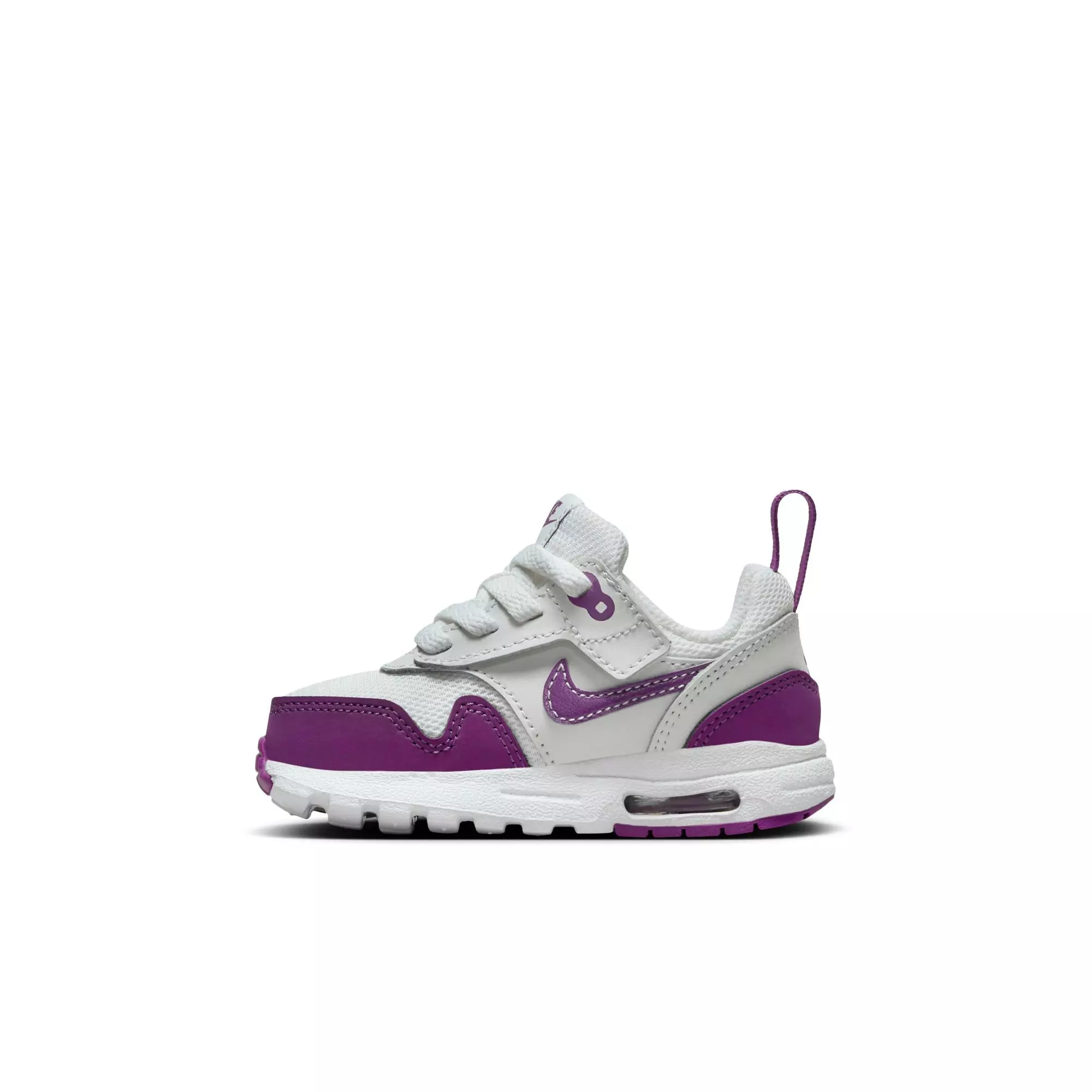 Nike Air Max 1 EasyOn "Summit White/Viotech/White" Toddler Girls' Shoe - WHITE/PURPLE