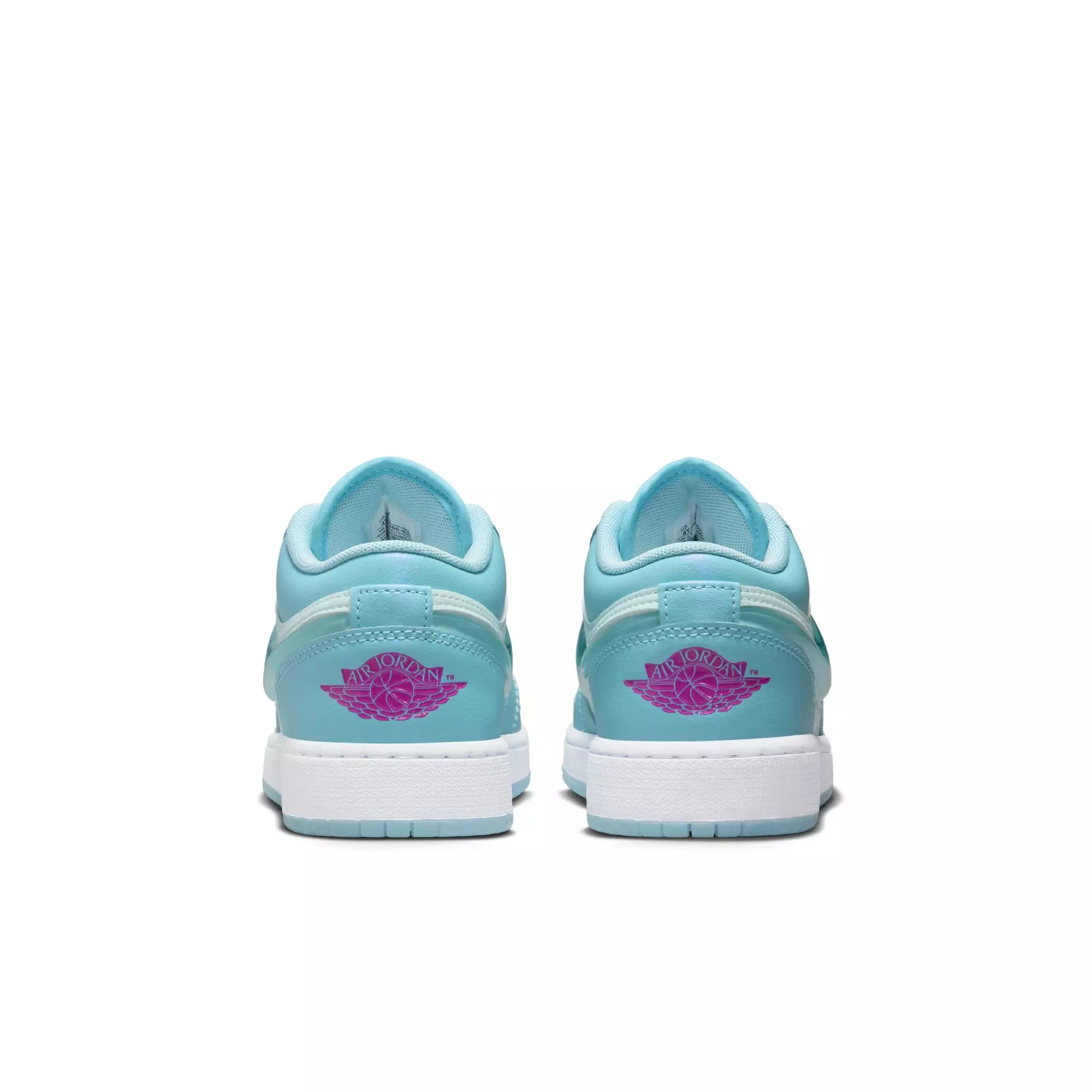 Jordan 1 Low SE "Aquarius Blue/Glacier Blue" Grade School Girls' Shoe - BLUE/PURPLE
