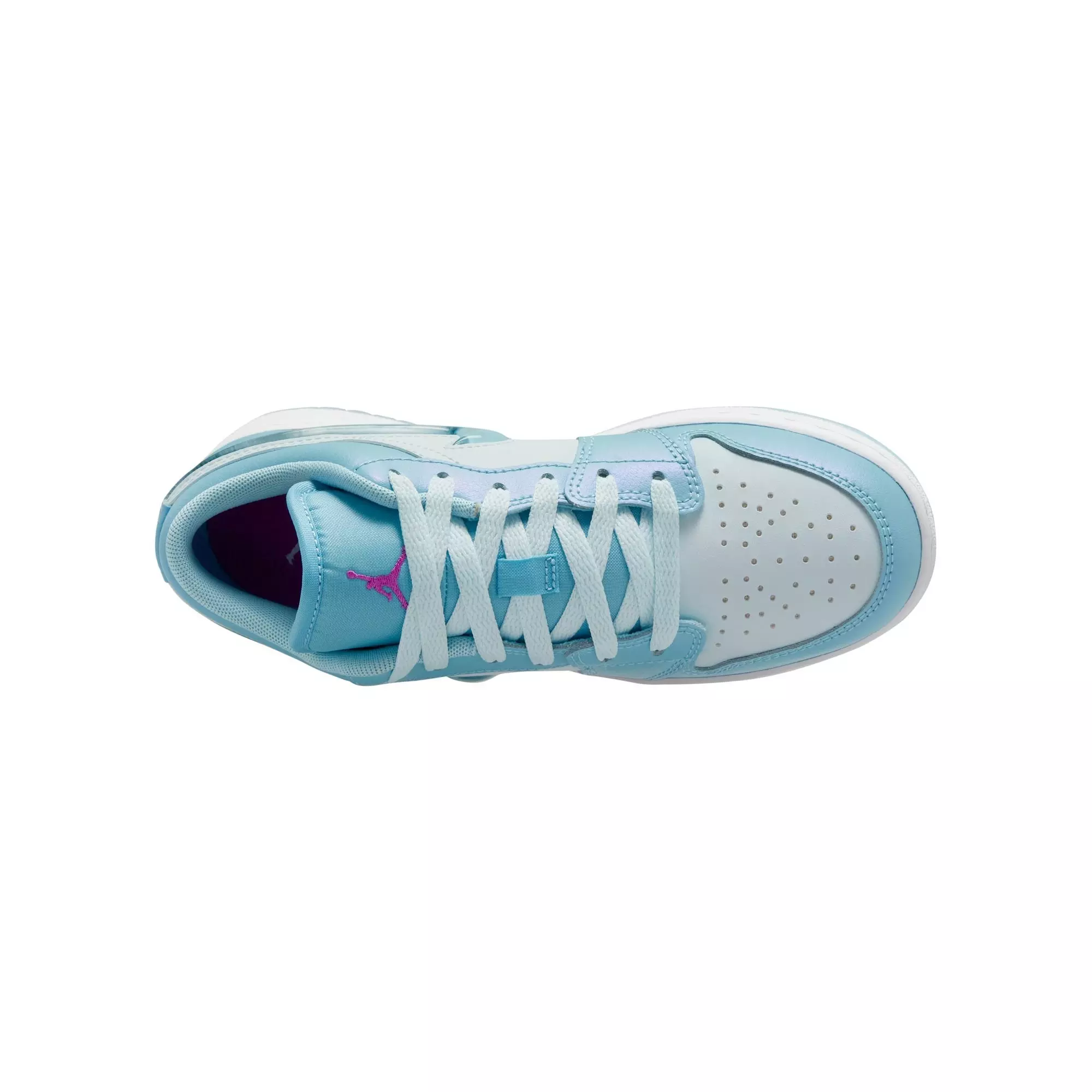 Jordan 1 Low SE "Aquarius Blue/Glacier Blue" Grade School Girls' Shoe - BLUE/PURPLE