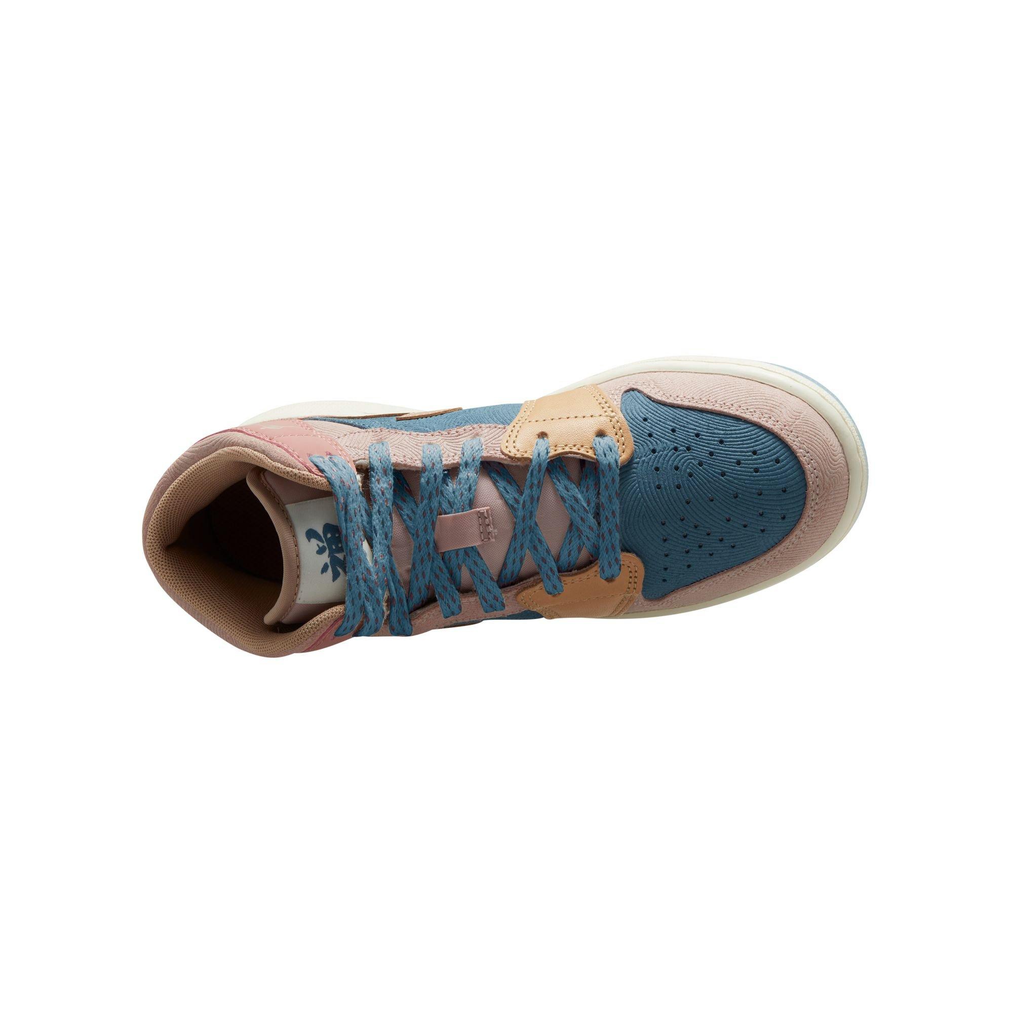 Jordan 1 Mid Sneaker School "Zen" Grade School Kids' Shoe - AEGEAN STORM/HEMP/PINK OXFORD Thumbnail View 15