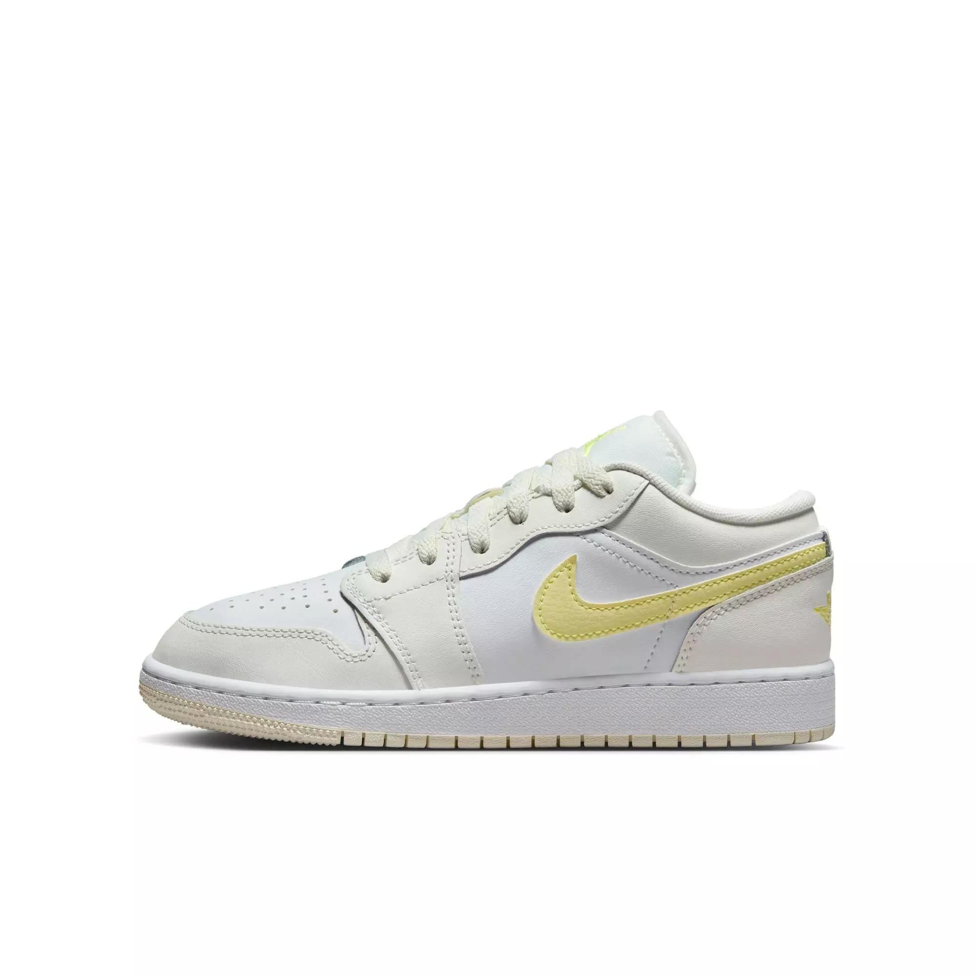 Jordan 1 Low "Sail/Lt Laser Orange/White/Laser Fuchsia" Grade School Girls' Shoe