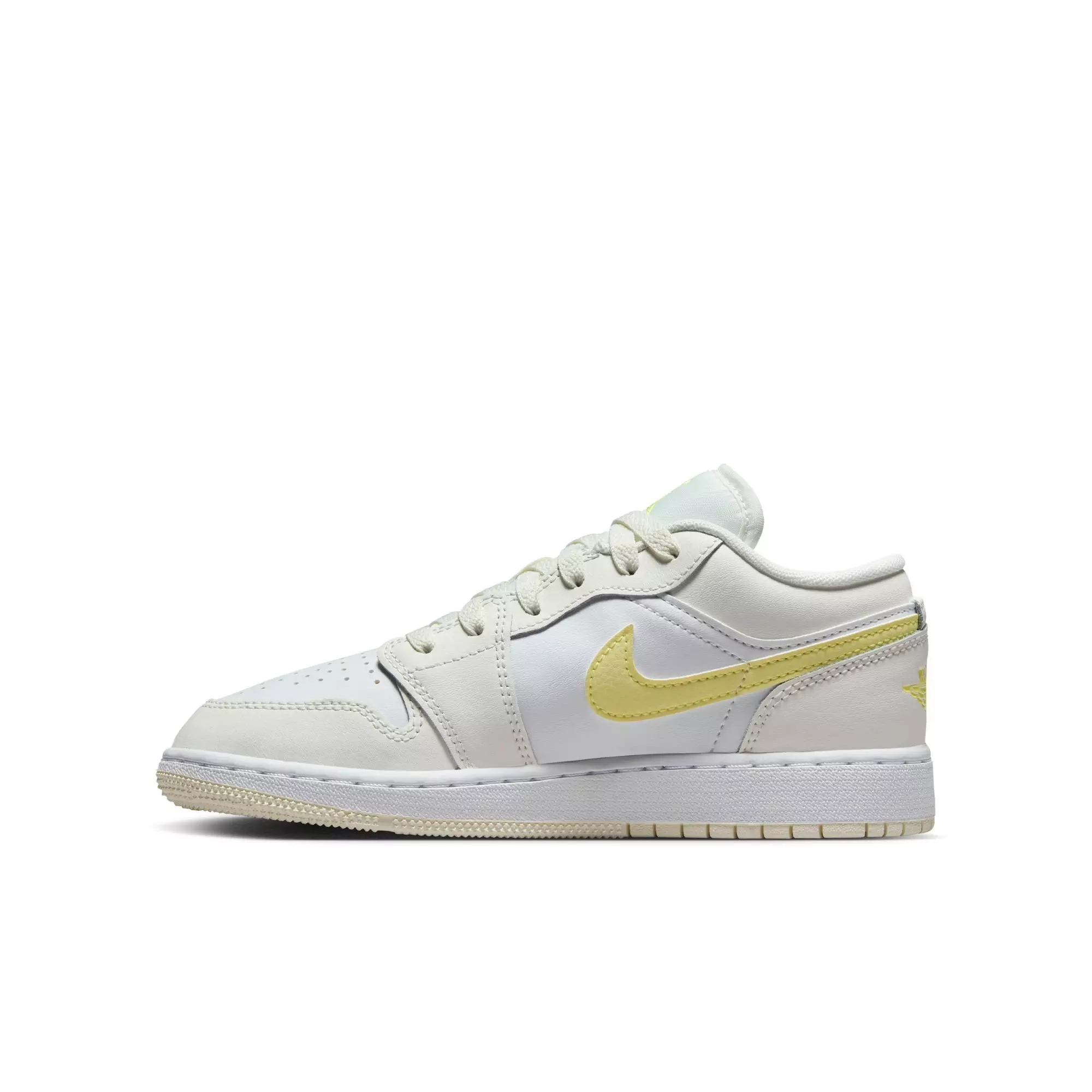 Jordan 1 Low "Sail/Lt Laser Orange/White/Laser Fuchsia" Grade School Girls' Shoe
