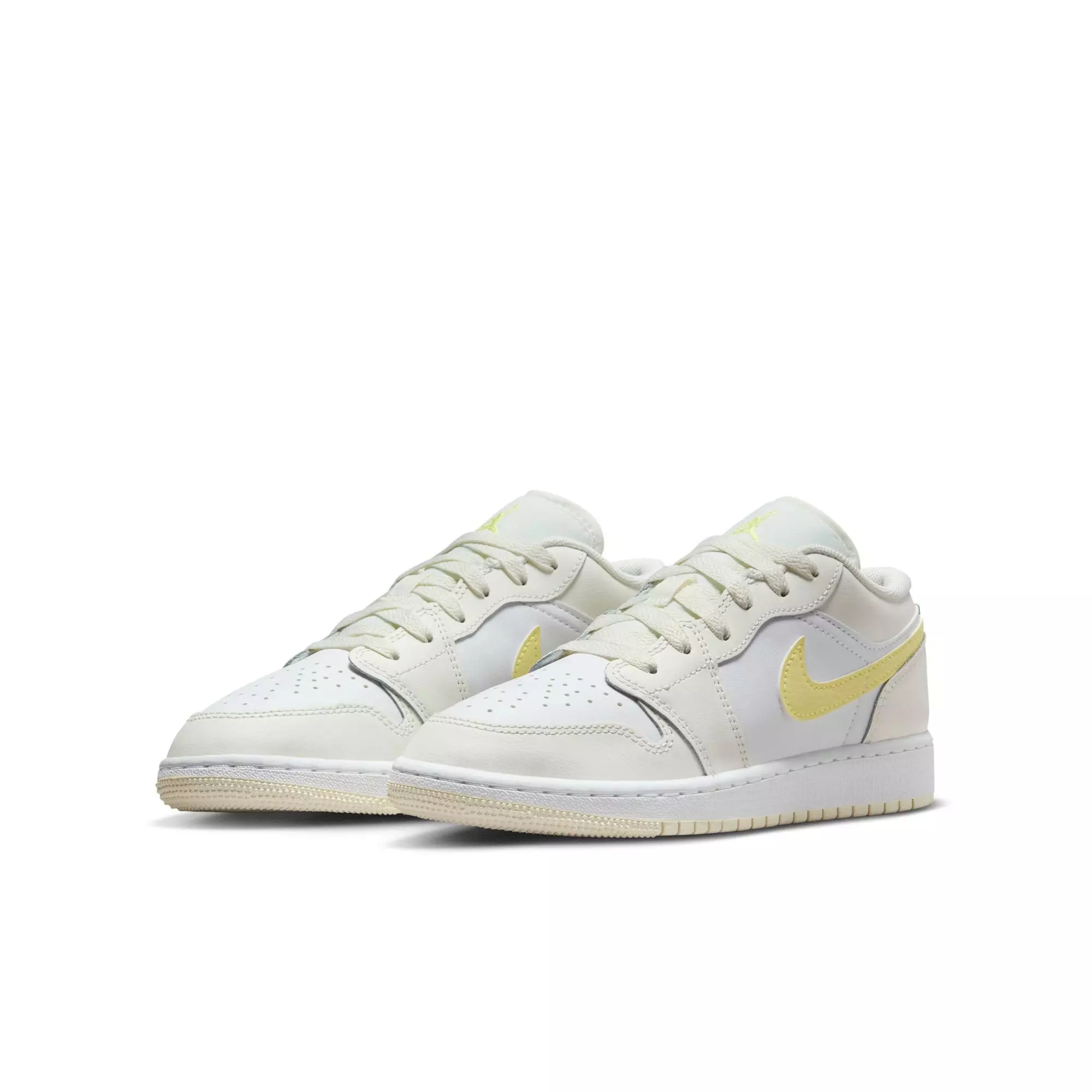 Jordan 1 Low "Sail/Lt Laser Orange/White/Laser Fuchsia" Grade School Girls' Shoe