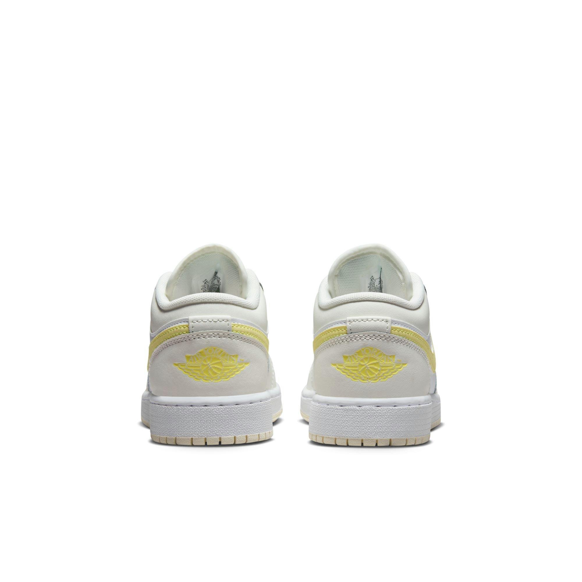 Jordan 1 Low Grade School Girls' "Sail/Lt Laser Orange/White/Laser Fuchsia" Shoe