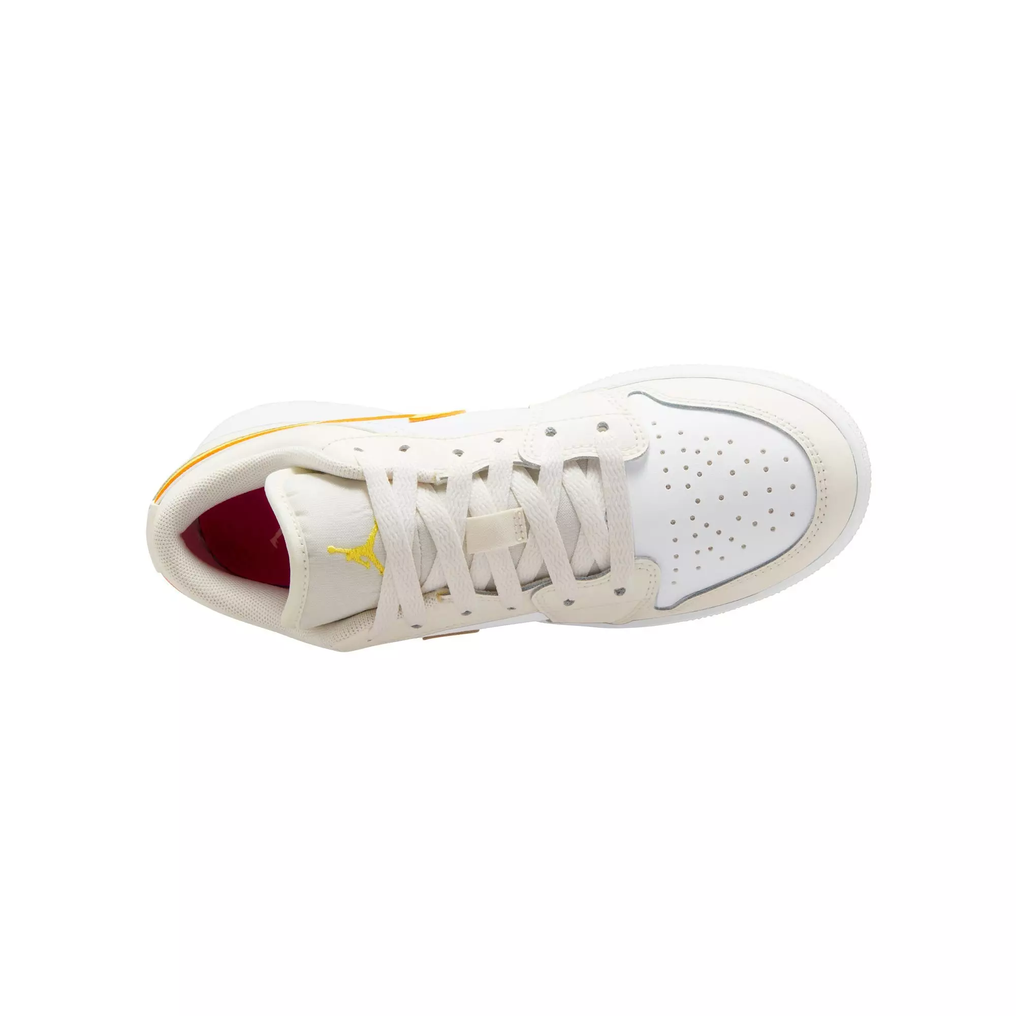 Jordan 1 Low "Sail/Lt Laser Orange/White/Laser Fuchsia" Grade School Girls' Shoe - WHITE/YELLOW