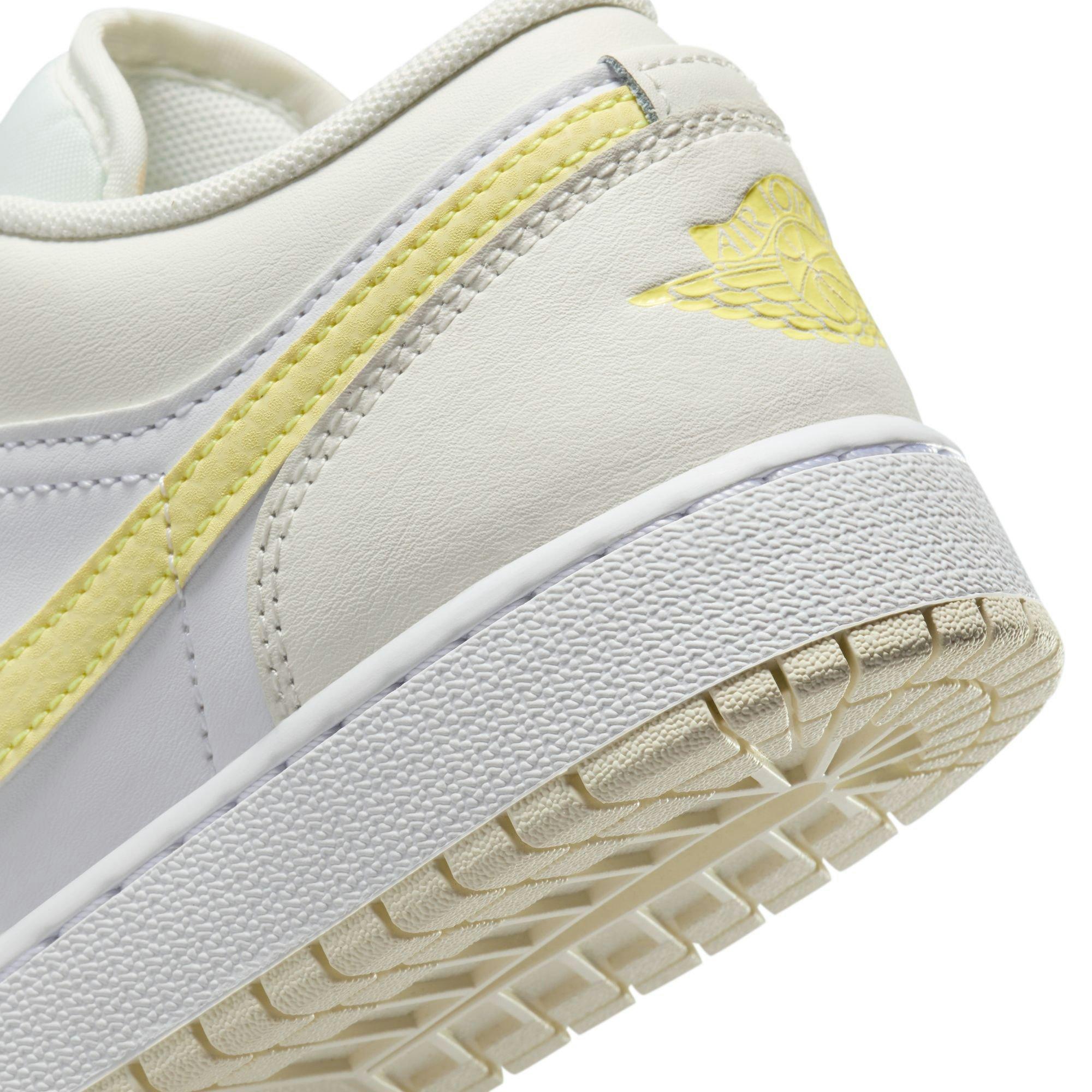 Jordan 1 Low Grade School Girls' "Sail/Lt Laser Orange/White/Laser Fuchsia" Shoe