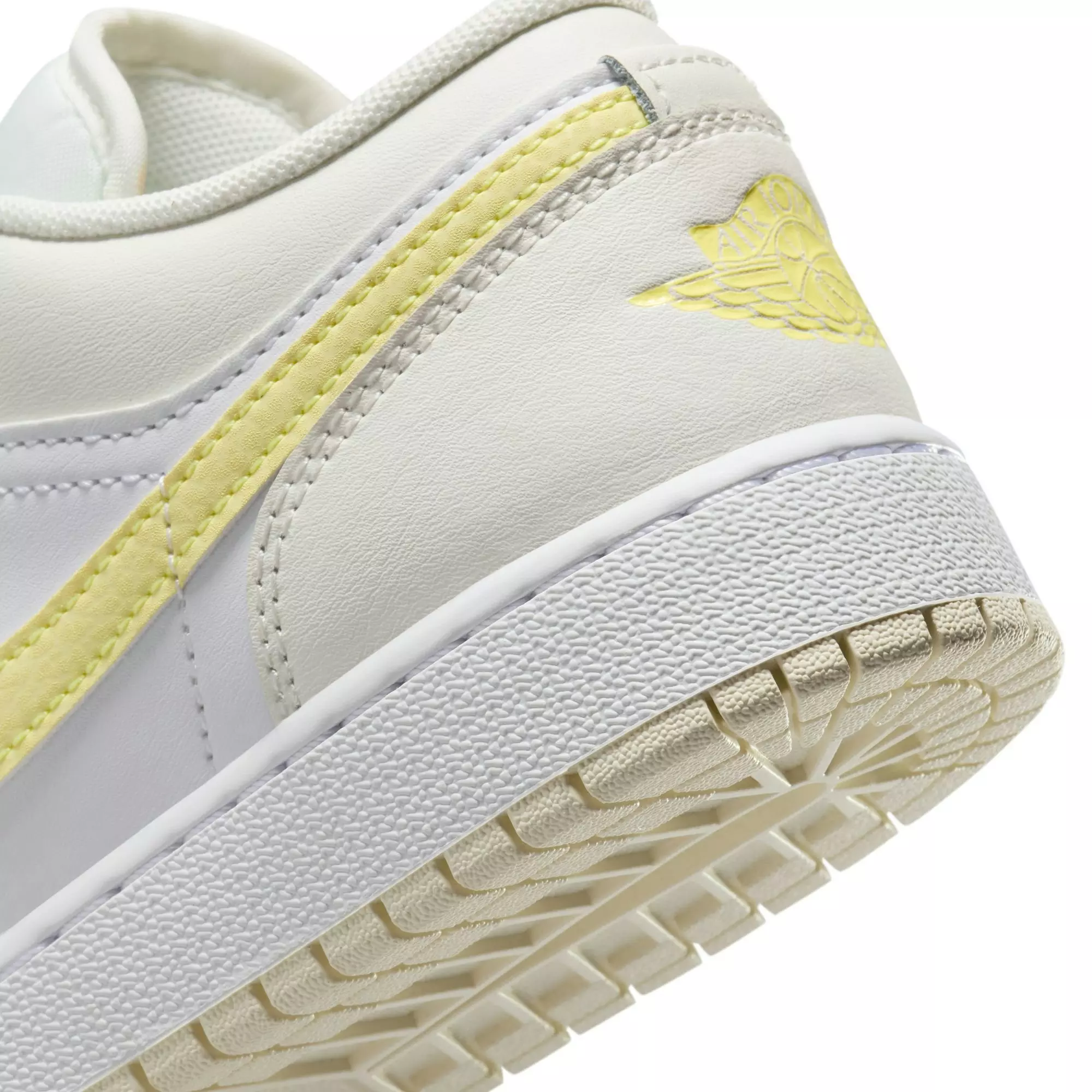 Jordan 1 Low "Sail/Lt Laser Orange/White/Laser Fuchsia" Grade School Girls' Shoe - WHITE/YELLOW