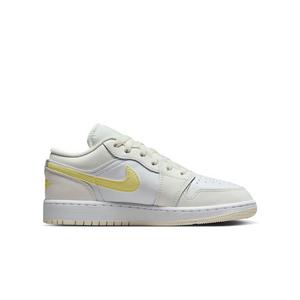 Jordan 1 Low "Sail/Lt Laser Orange/White/Laser Fuchsia" Grade School Girls' Shoe