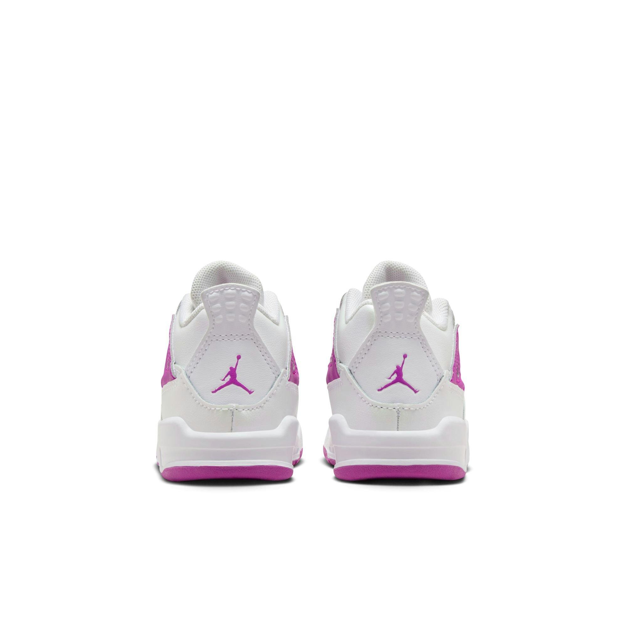 Jordan 4 Retro "Hyper Violet" Toddler Girls' Shoe - WHITE/HYPER VIOLET Thumbnail View 7