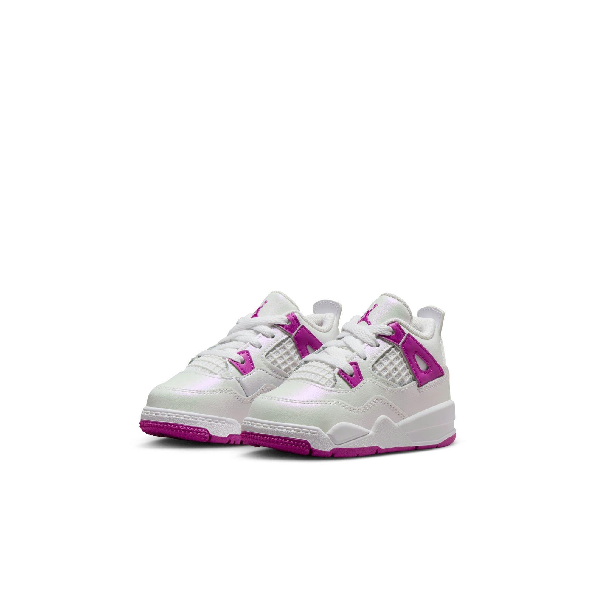 Jordan 4 Retro "Hyper Violet" Toddler Girls' Shoe - WHITE/HYPER VIOLET Thumbnail View 3