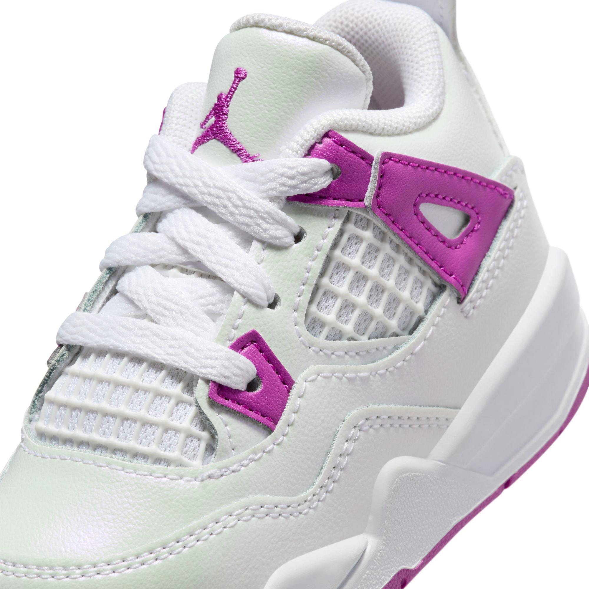 Jordan 4 Retro "Hyper Violet" Toddler Girls' Shoe - WHITE/HYPER VIOLET Thumbnail View 4