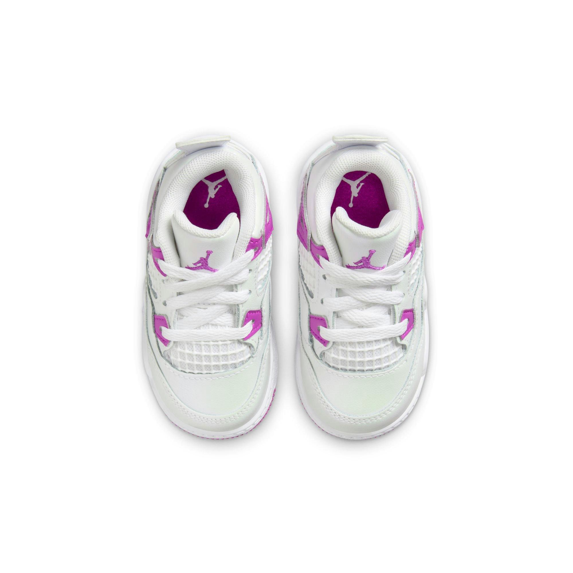 Jordan 4 Retro "Hyper Violet" Toddler Girls' Shoe - WHITE/HYPER VIOLET Thumbnail View 8