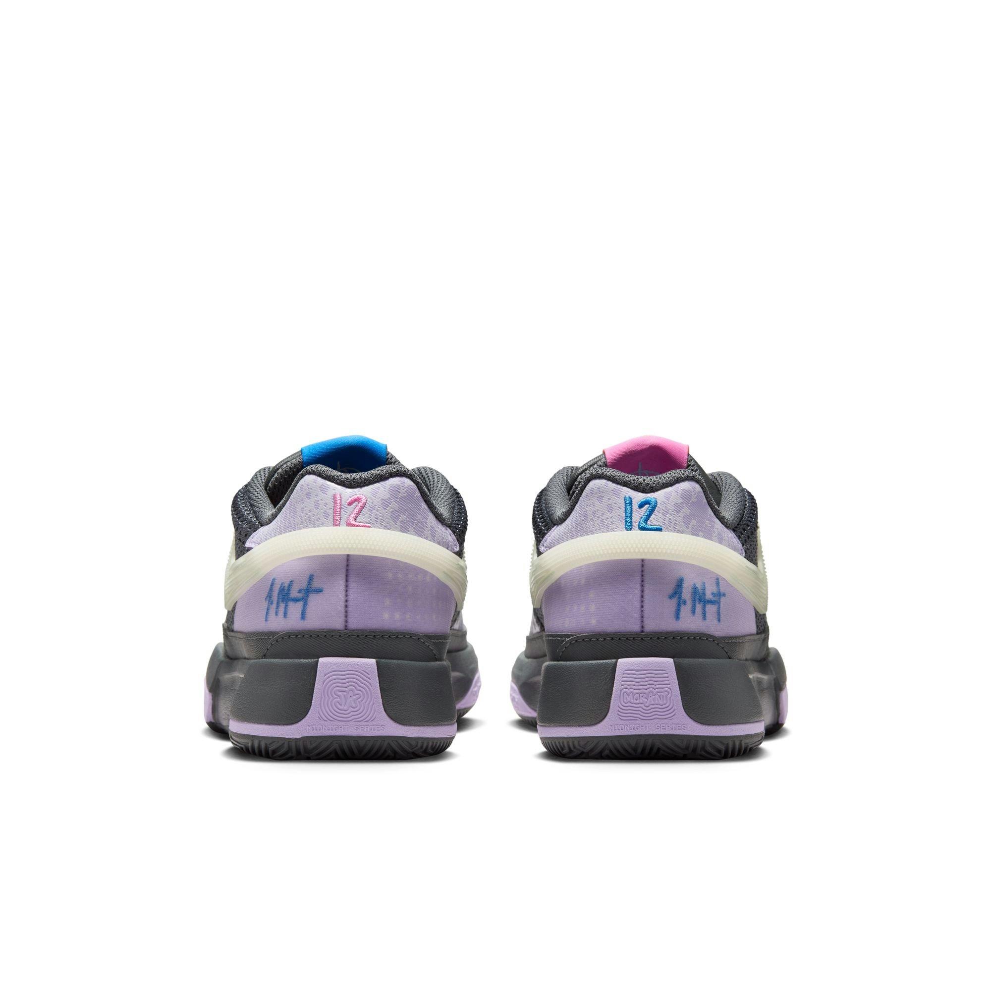 Nike Ja 1 "Night" Grade School Kids' Basketball Shoe - IRON GREY/LILAC BLOOM/PHOTO BLUE Thumbnail View 10