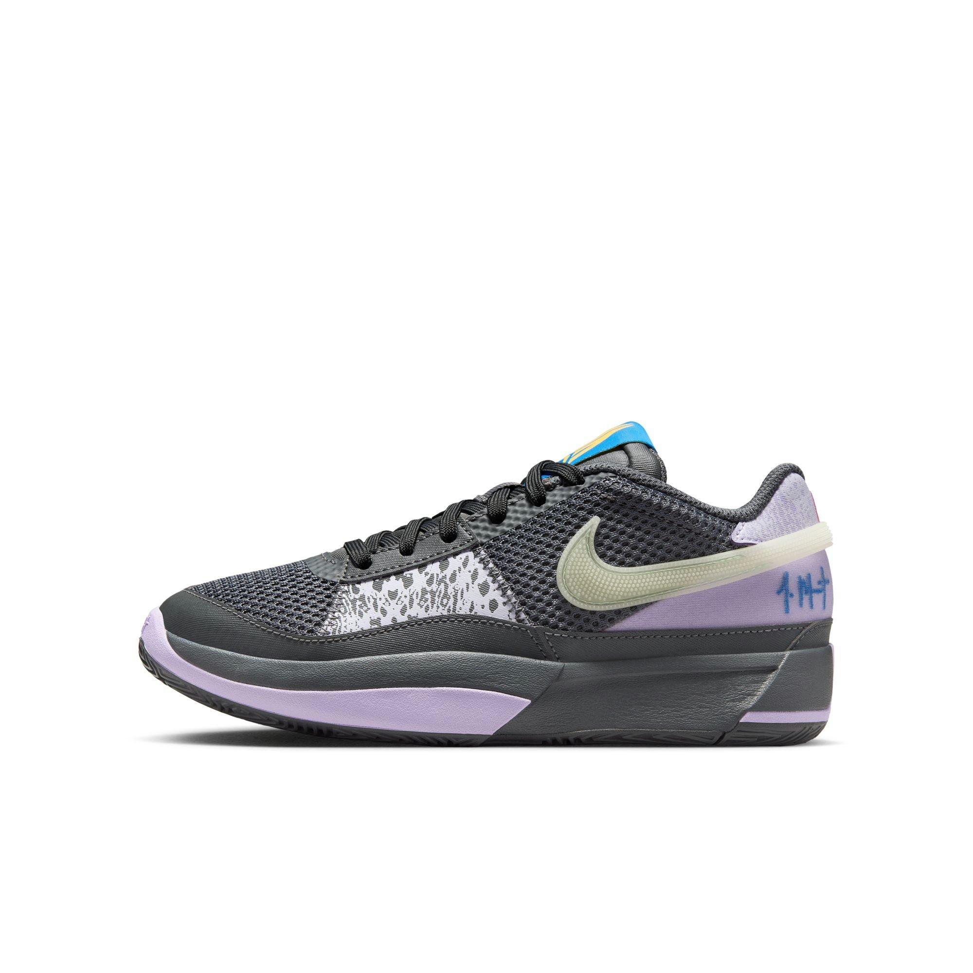 Nike Ja 1 "Night" Grade School Kids' Basketball Shoe - IRON GREY/LILAC BLOOM/PHOTO BLUE Thumbnail View 8
