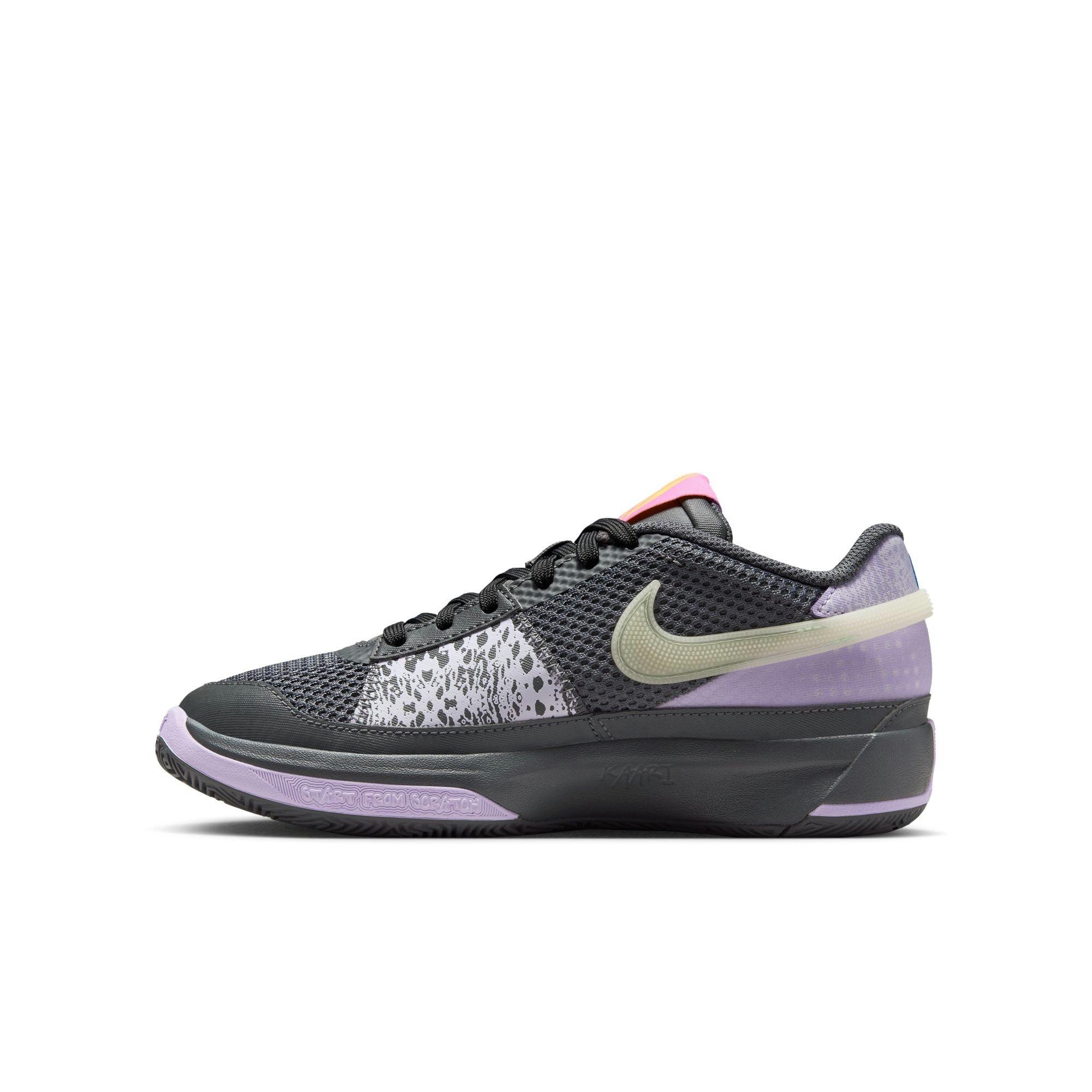 Nike Ja 1 "Night" Grade School Kids' Basketball Shoe - IRON GREY/LILAC BLOOM/PHOTO BLUE Thumbnail View 9