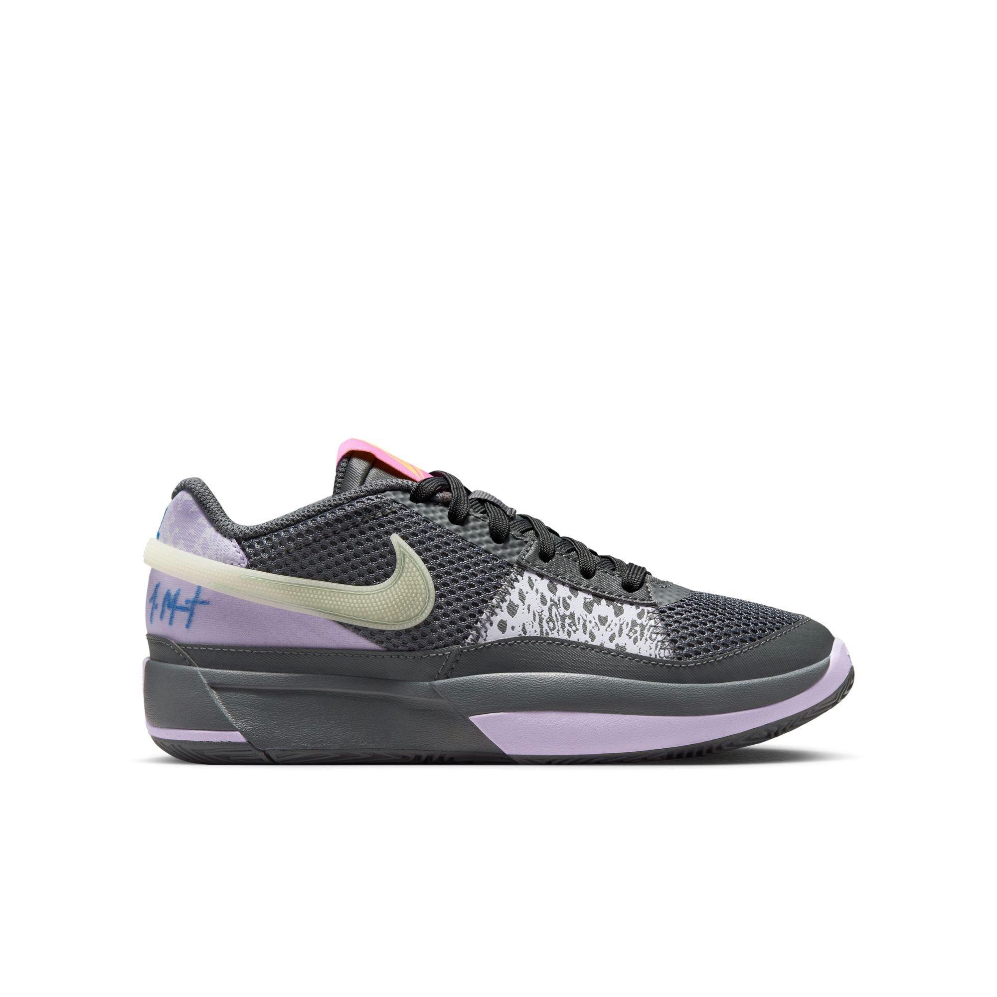 Nike Ja 1 "Night" Grade School Kids' Basketball Shoe - IRON GREY/LILAC BLOOM/PHOTO BLUE Thumbnail View 1