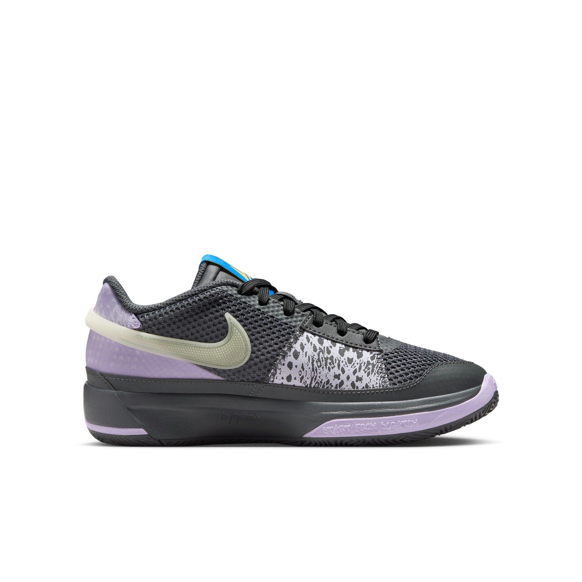 Nike Ja 1 "Night" Grade School Kids' Basketball Shoe - IRON GREY/LILAC BLOOM/PHOTO BLUE Thumbnail View 2