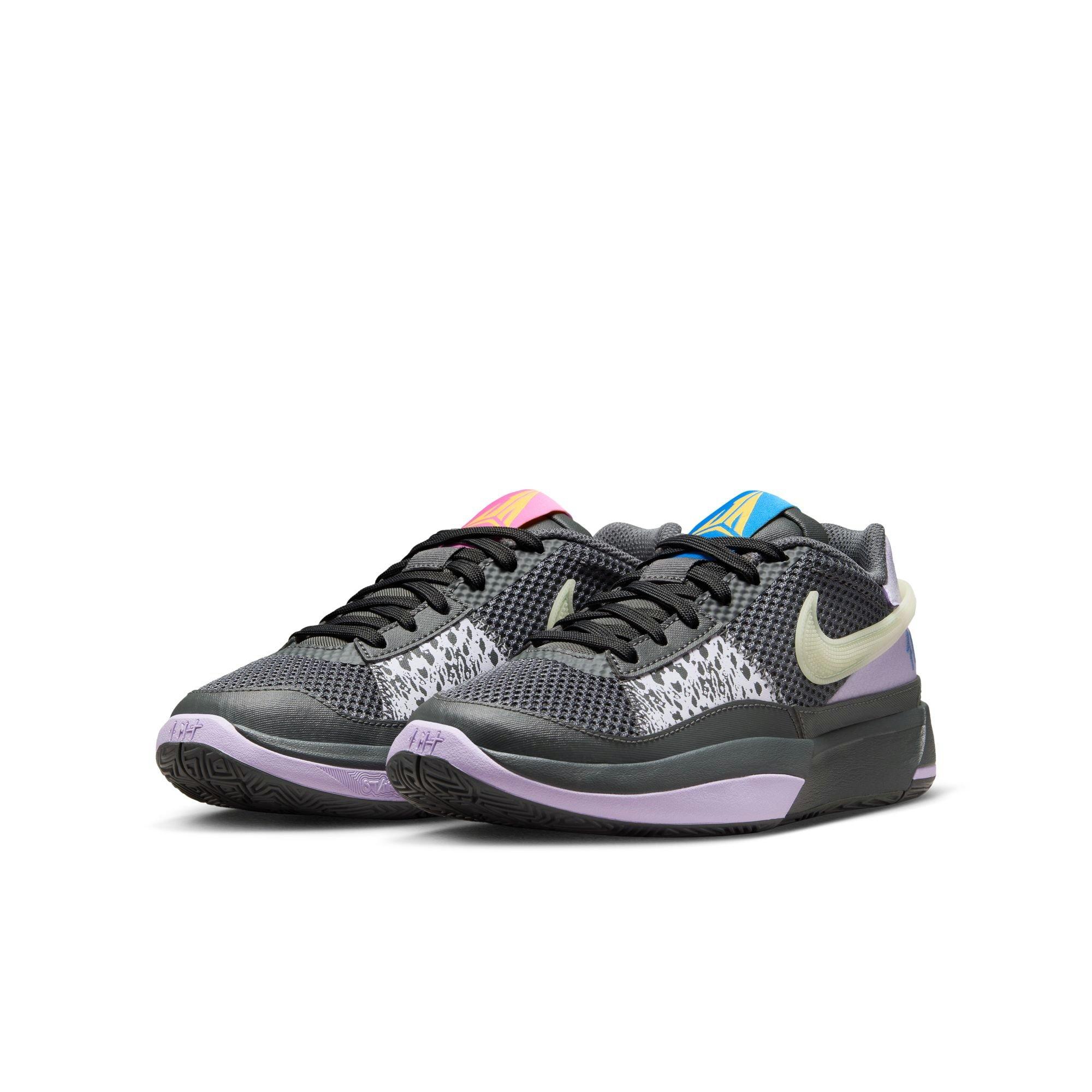 Nike Ja 1 "Night" Grade School Kids' Basketball Shoe - IRON GREY/LILAC BLOOM/PHOTO BLUE Thumbnail View 3