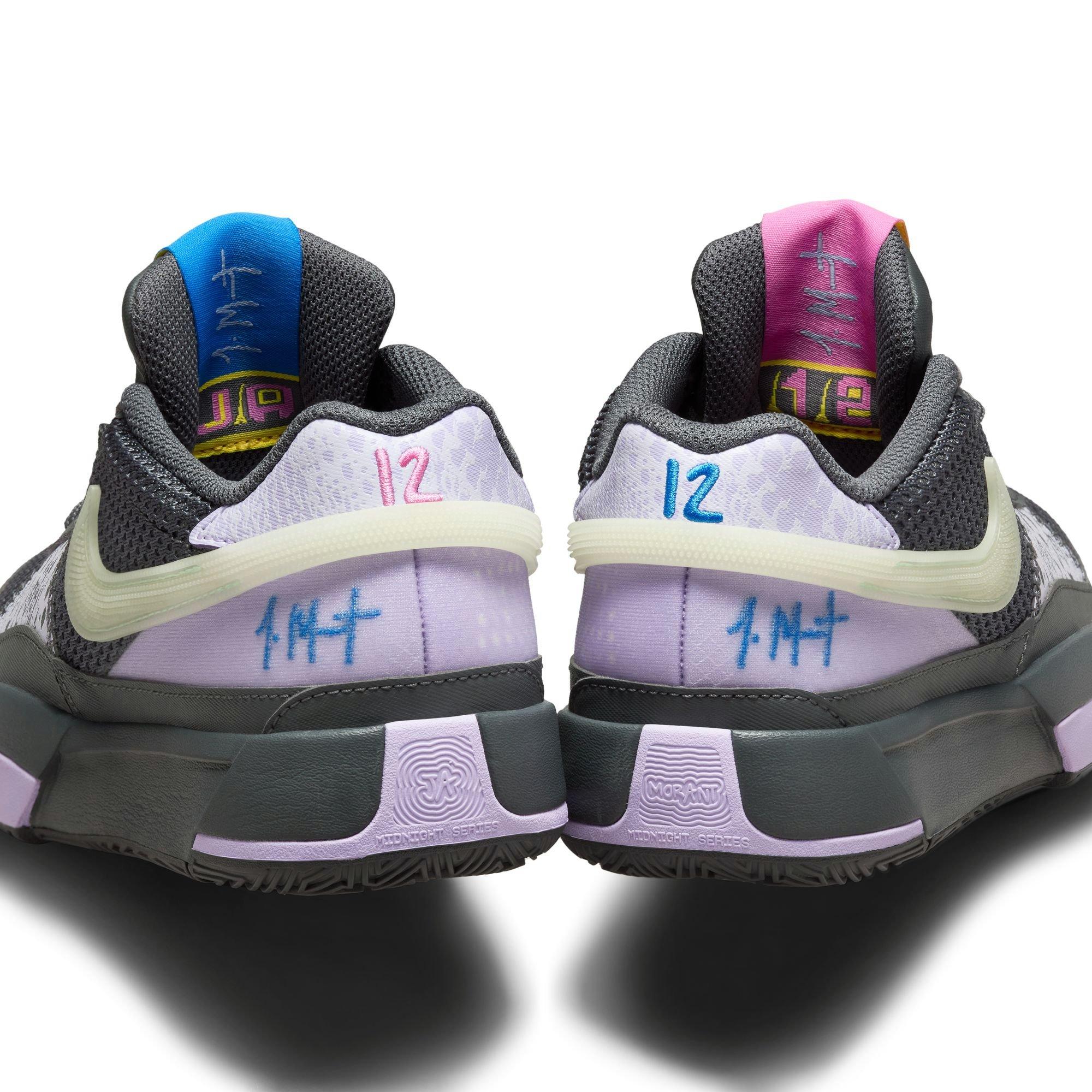 Nike Ja 1 "Night" Grade School Kids' Basketball Shoe - IRON GREY/LILAC BLOOM/PHOTO BLUE Thumbnail View 6