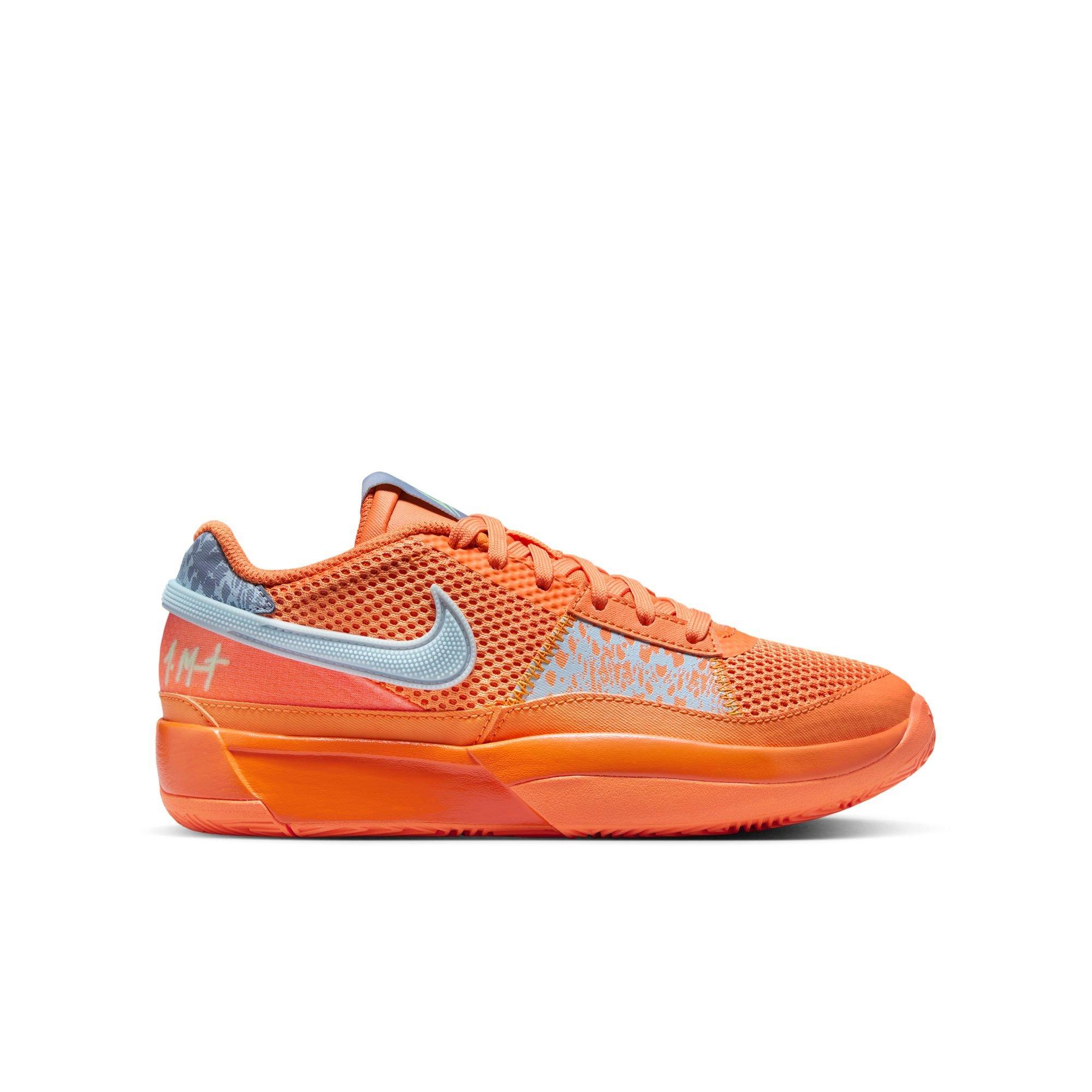 Nike Ja 1 "Bright Mandarin" Grade School Kids' Basketball Shoe - BRIGHT MANDARIN/WHITE/VAPOR GREEN Thumbnail View 1