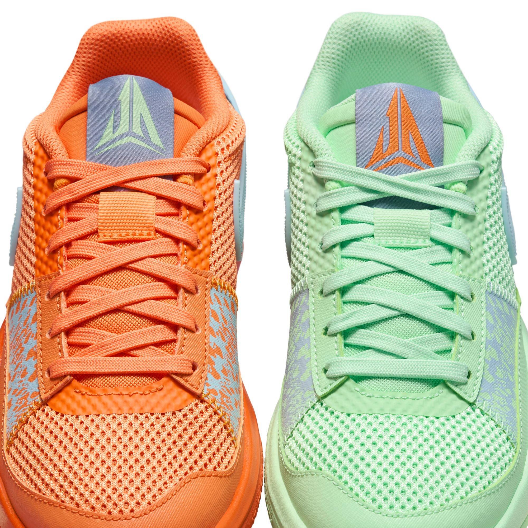 Nike Ja 1 "Bright Mandarin" Grade School Kids' Basketball Shoe - BRIGHT MANDARIN/WHITE/VAPOR GREEN Thumbnail View 6