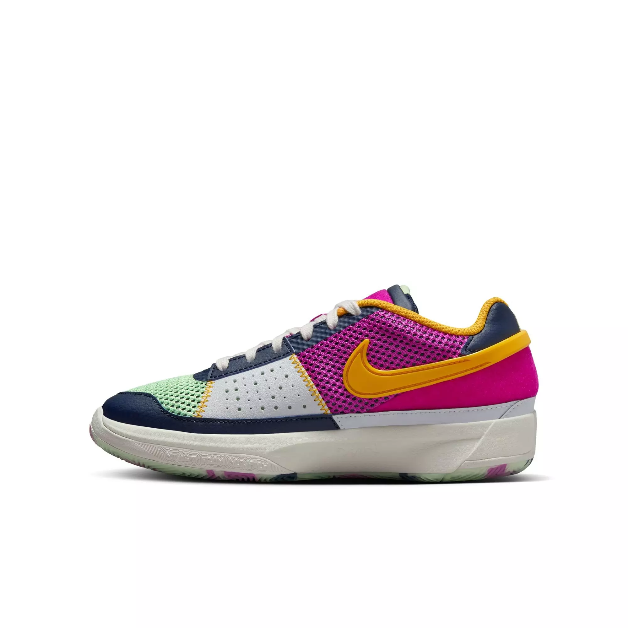 Nike Ja 1 "Summer Camp" Grade School Kids' Basketball Shoe - OBSIDIAN/HYPER VIOLET/UNIVERSITY GOLD