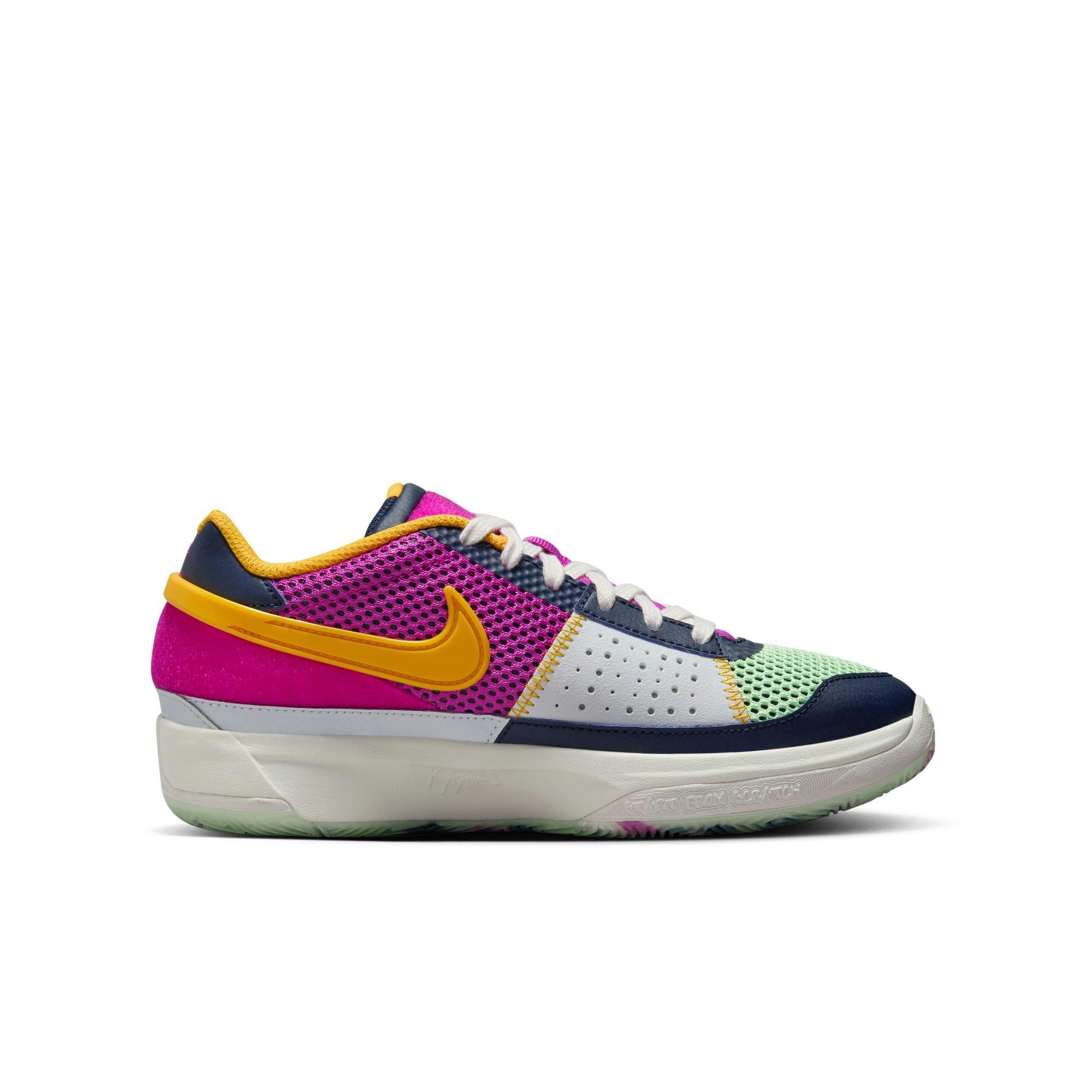 Nike Ja 1 "Summer Camp" Grade School Kids' Basketball Shoe - OBSIDIAN/HYPER VIOLET/UNIVERSITY GOLD Thumbnail View 2