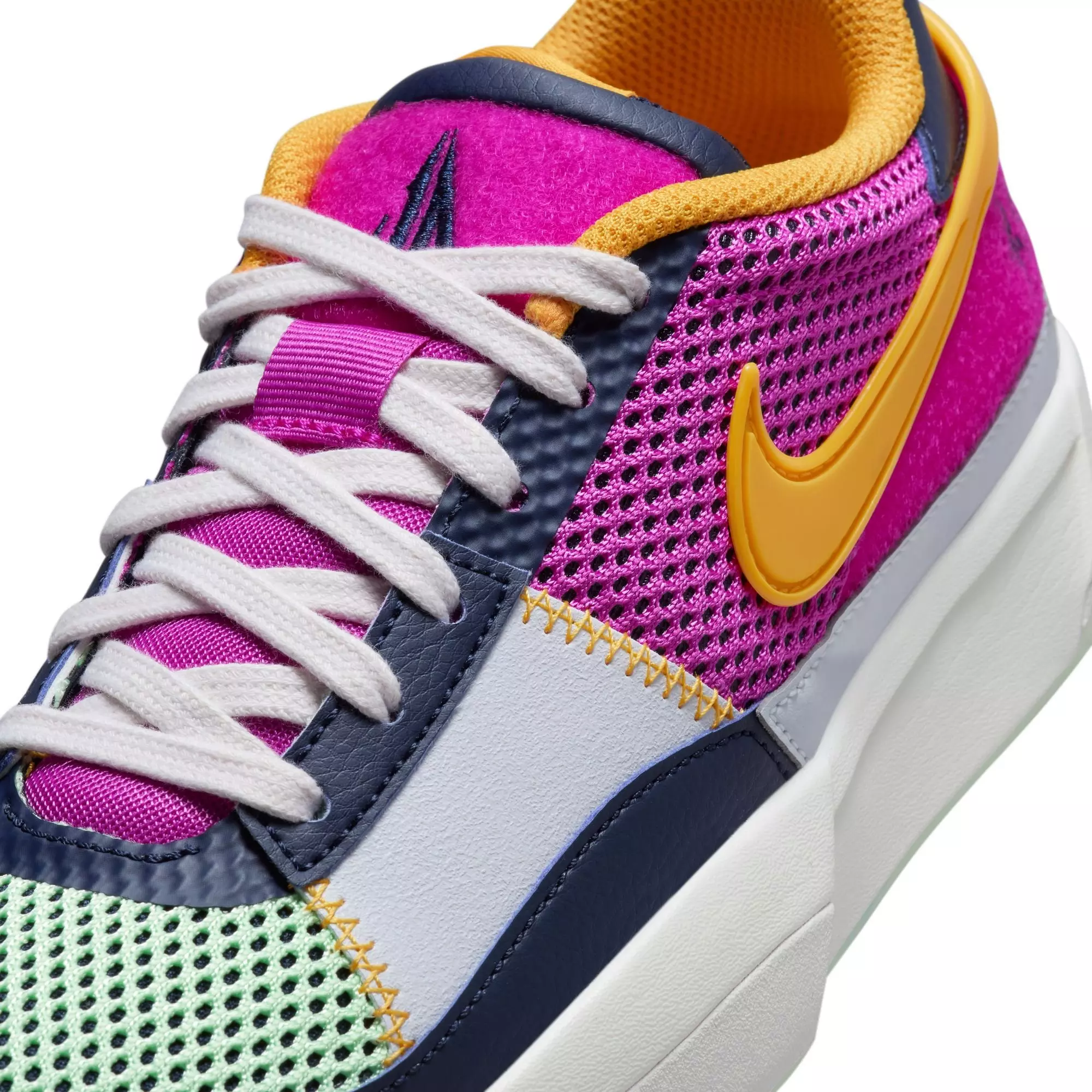 Nike Ja 1 "Summer Camp" Grade School Kids' Basketball Shoe - OBSIDIAN/HYPER VIOLET/UNIVERSITY GOLD