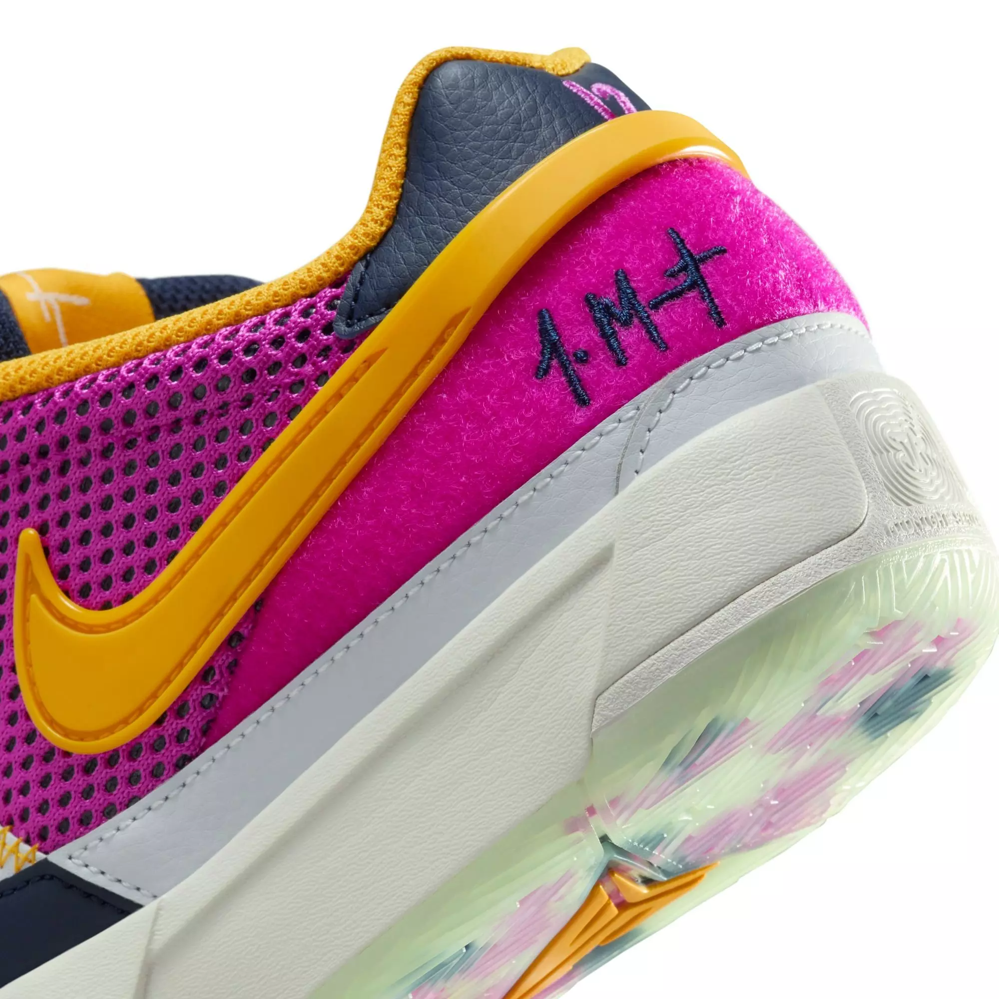 Nike Ja 1 "Summer Camp" Grade School Kids' Basketball Shoe - OBSIDIAN/HYPER VIOLET/UNIVERSITY GOLD