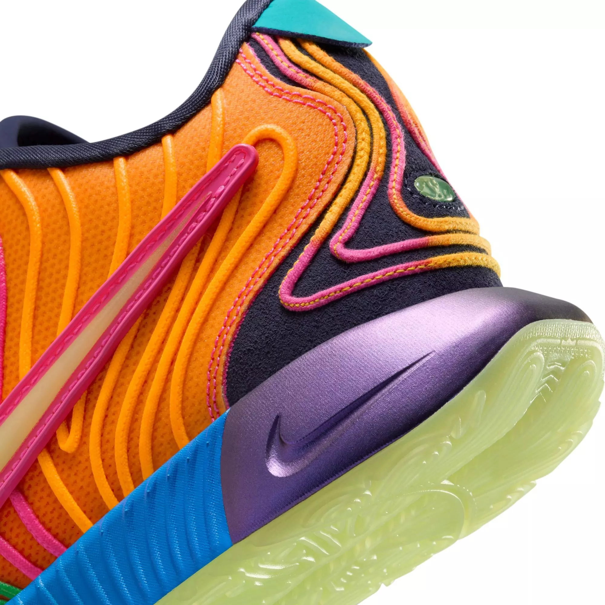Nike LeBron XXI "Optimism" Grade School Kids' Basketball Shoe - PHOTO BLUE/LASER FUCHSIA/VAPOR GREEN