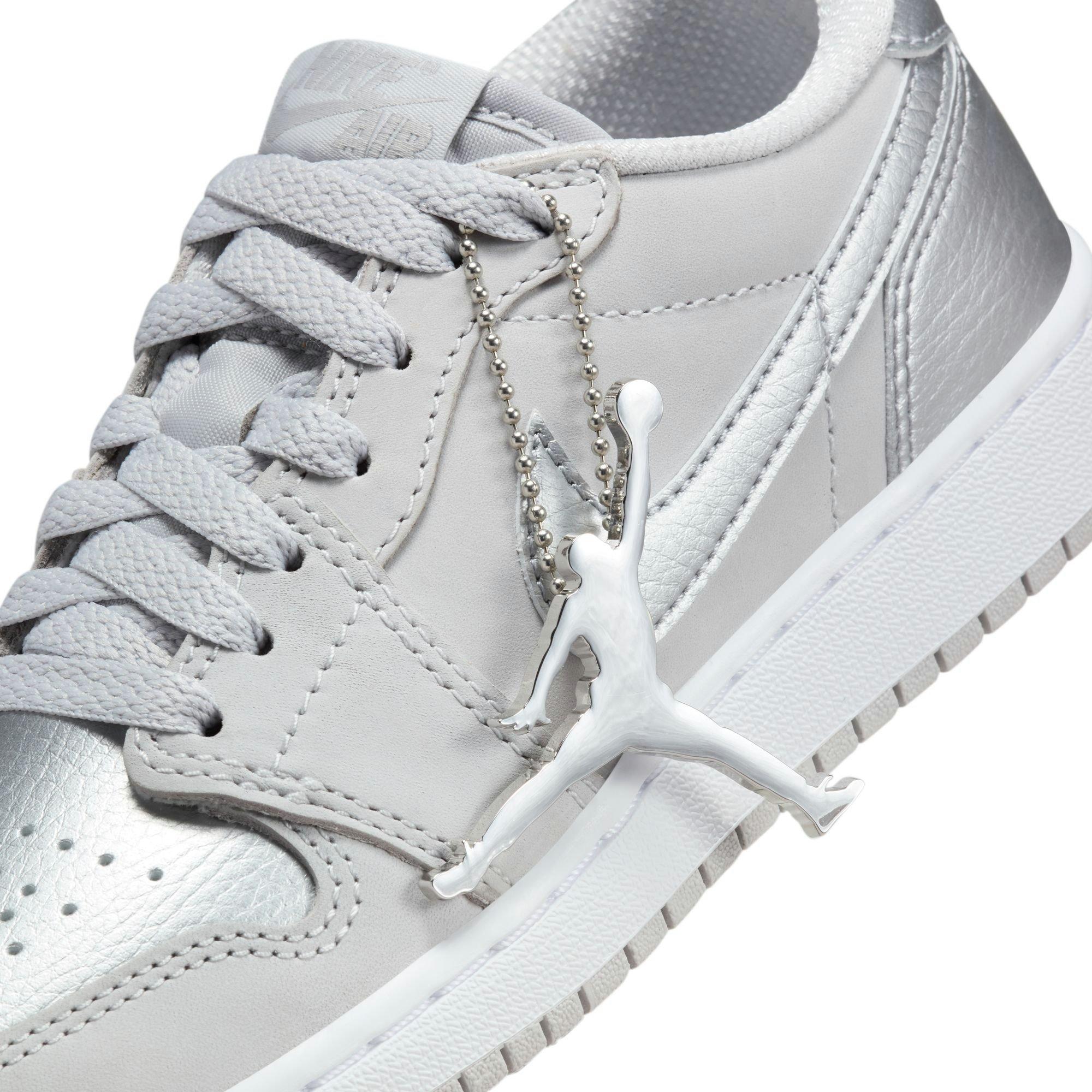 Jordan 1 Retro Low OG Grade School Kids' "Metallic Silver" Shoe