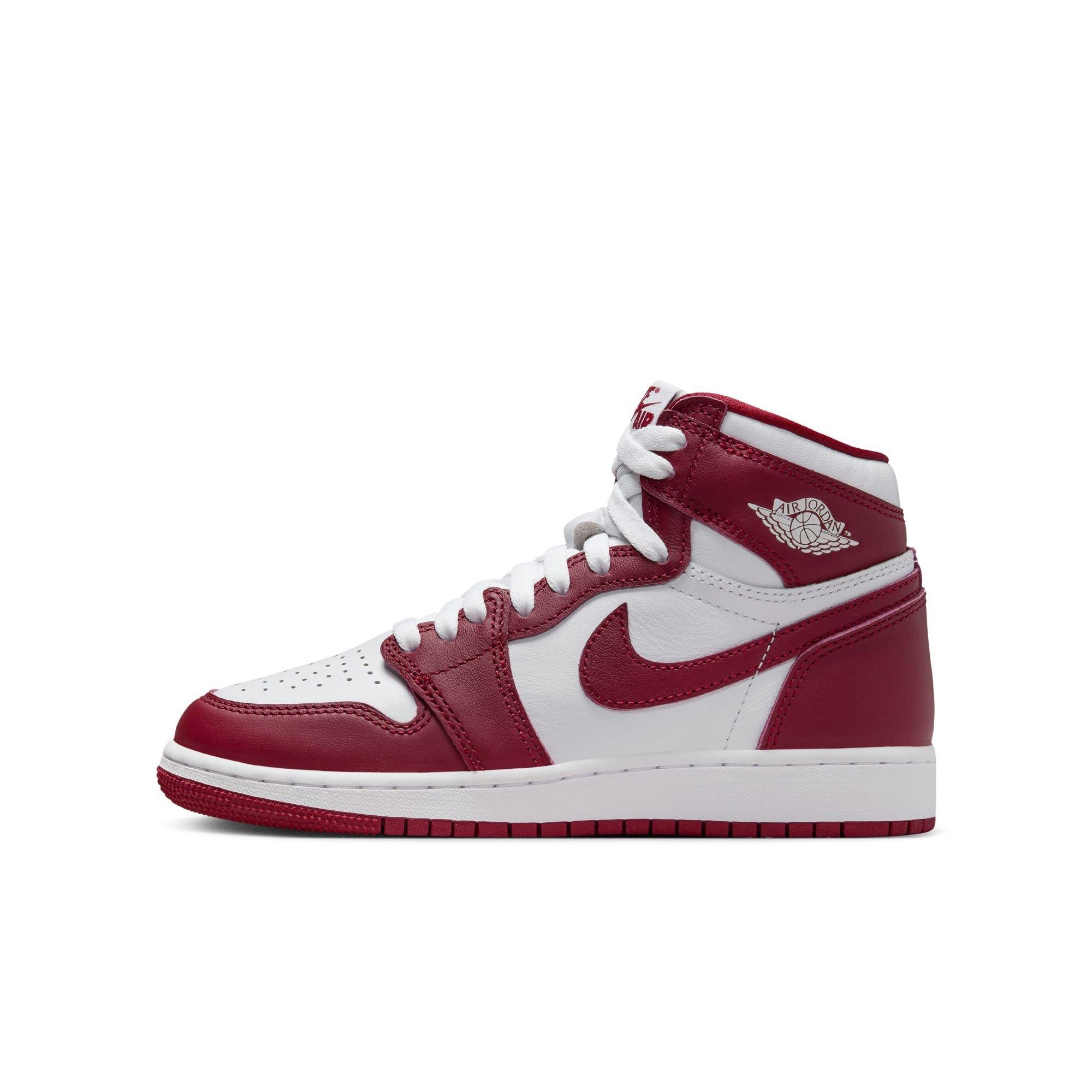 Jordan 1 Retro High OG "Artisanal Red" Grade School Kids' Shoe - WHITE/TEAM RED Thumbnail View 7