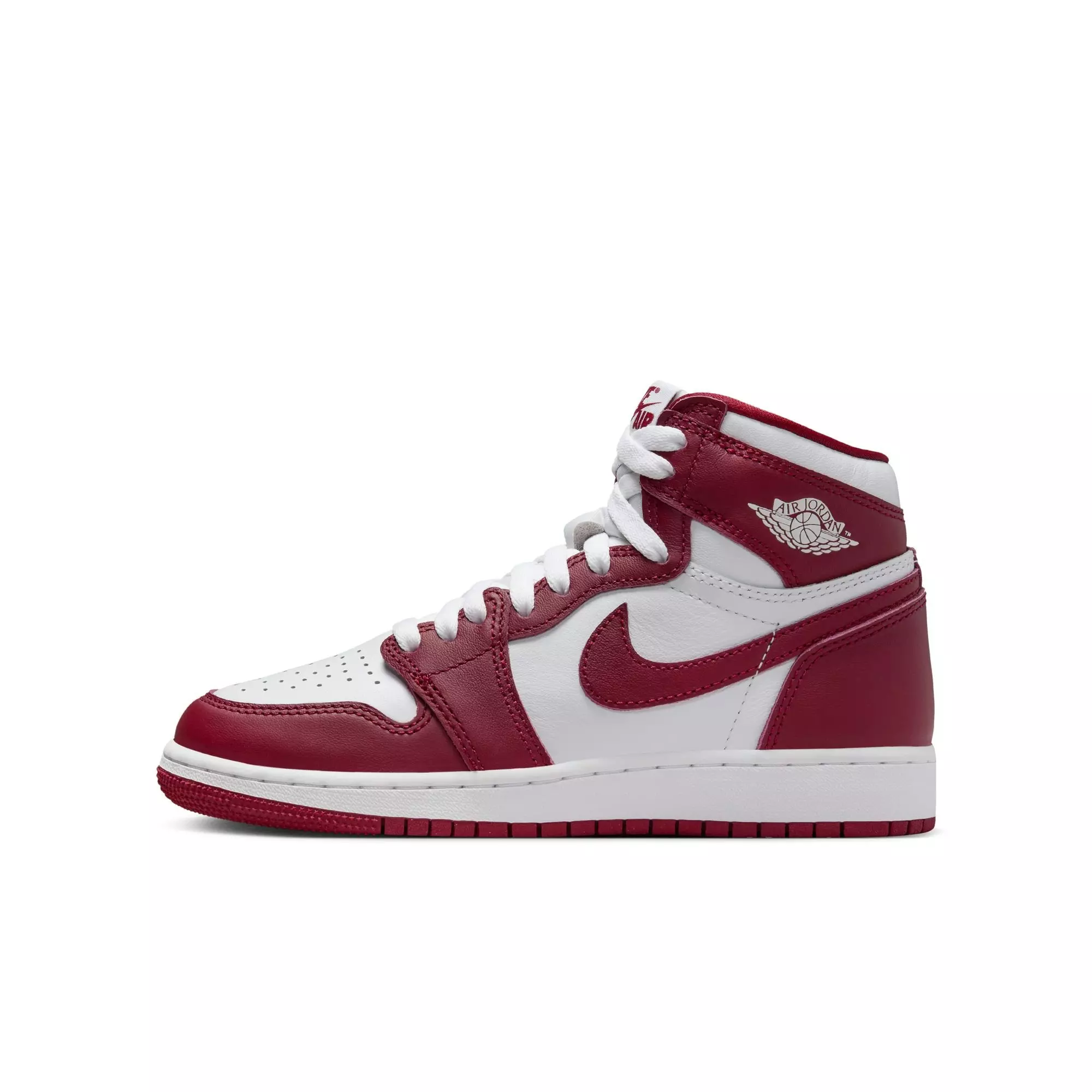Jordan 1 Retro High OG "Artisanal Red" Grade School Kids' Shoe - WHITE/TEAM RED