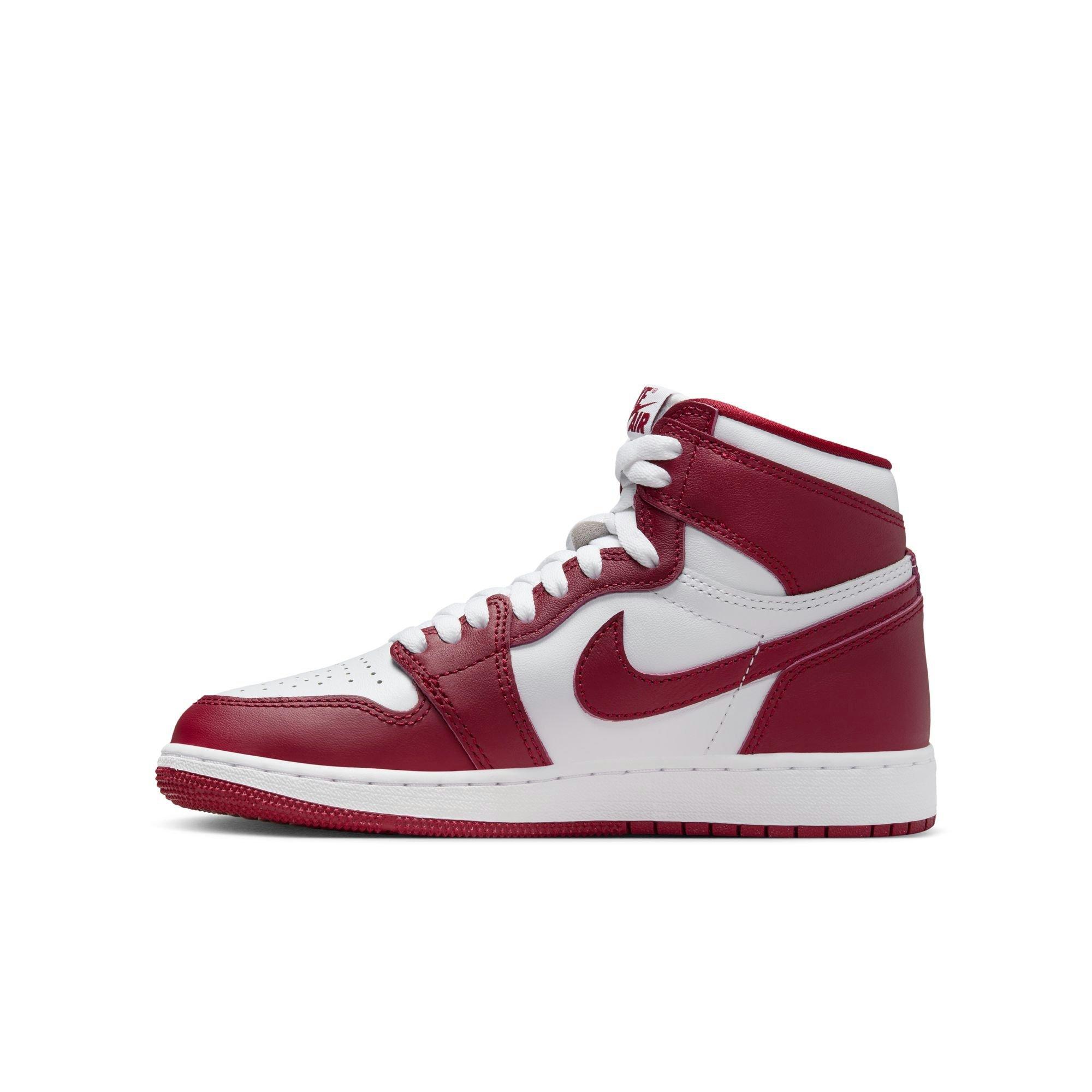 Jordan 1 Retro High OG "Artisanal Red" Grade School Kids' Shoe - WHITE/TEAM RED Thumbnail View 8