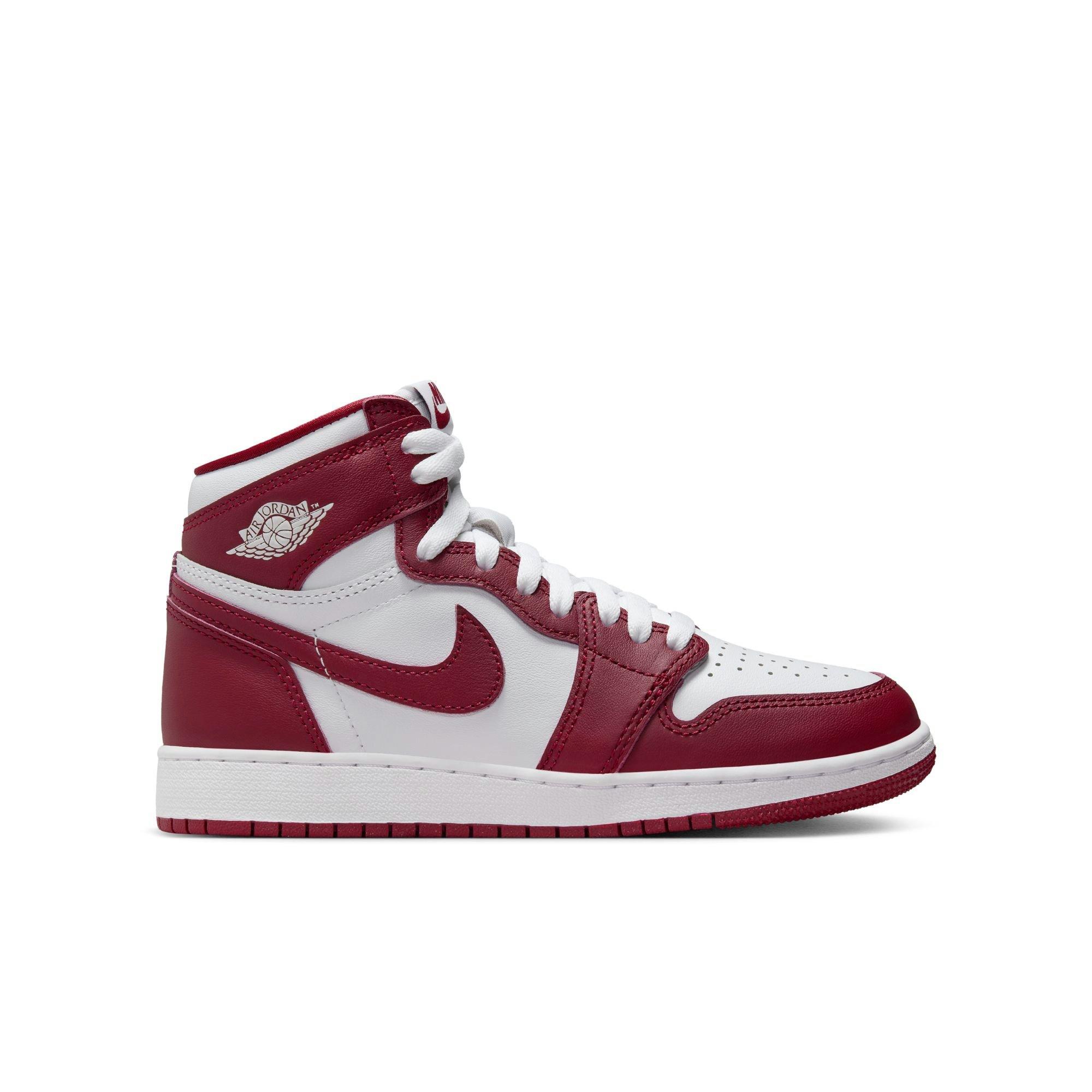 Jordan 1 Retro High OG "Artisanal Red" Grade School Kids' Shoe - WHITE/TEAM RED