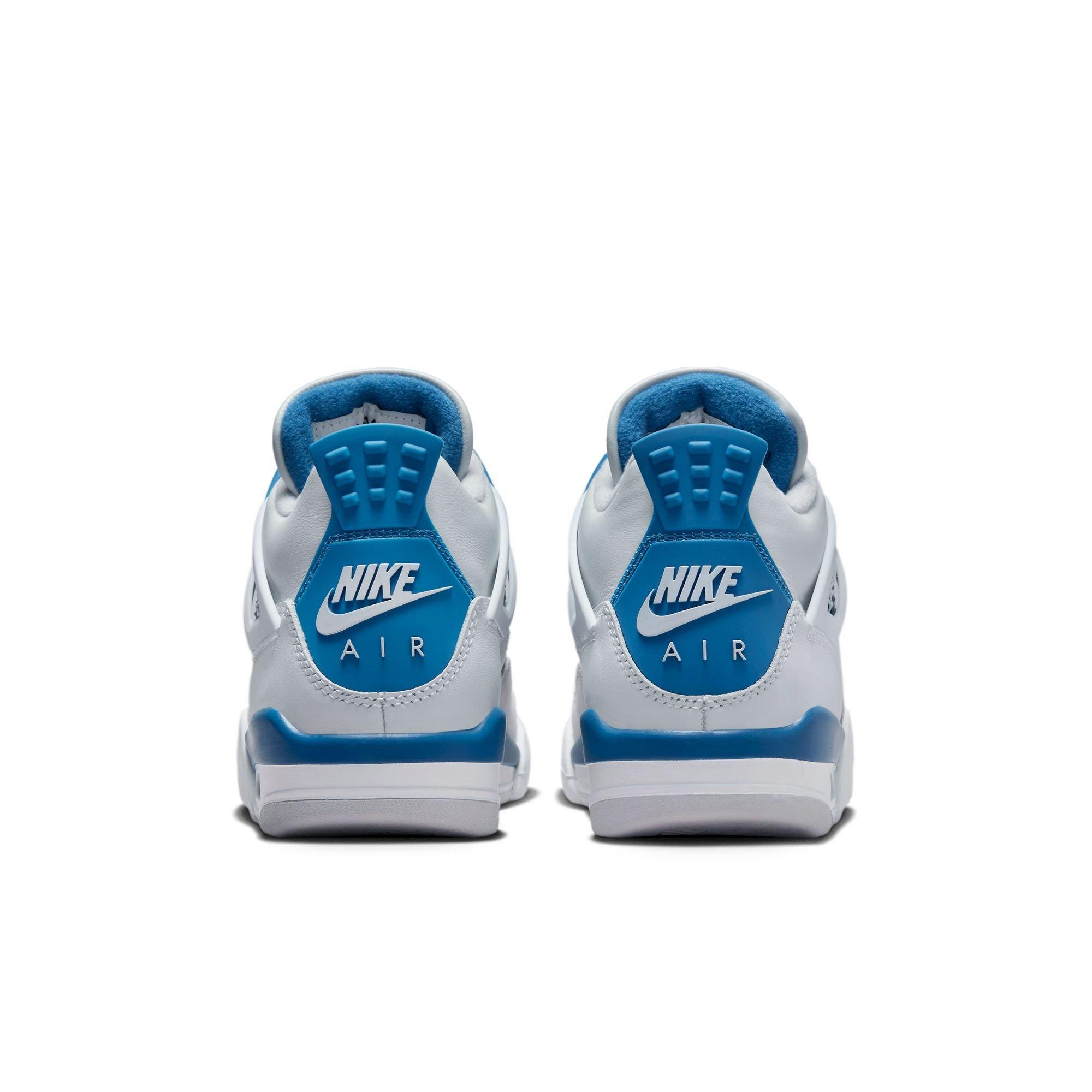 Jordan 4 Retro "Industrial Blue" Grade School Kids' Shoe - OFF WHITE/MILITARY BLUE/NEUTRAL GREY Thumbnail View 8