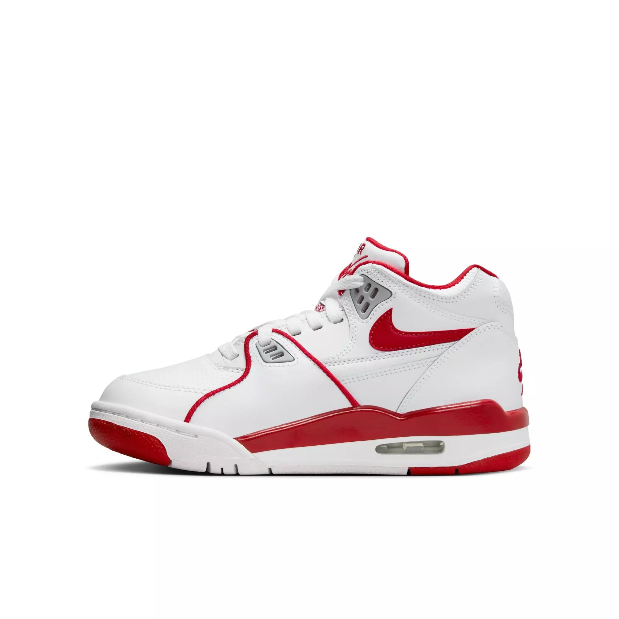 Nike Air Flight 89 "White/Varsity Red/Wolf Grey" Grade School Boys' Shoe - WHITE/RED