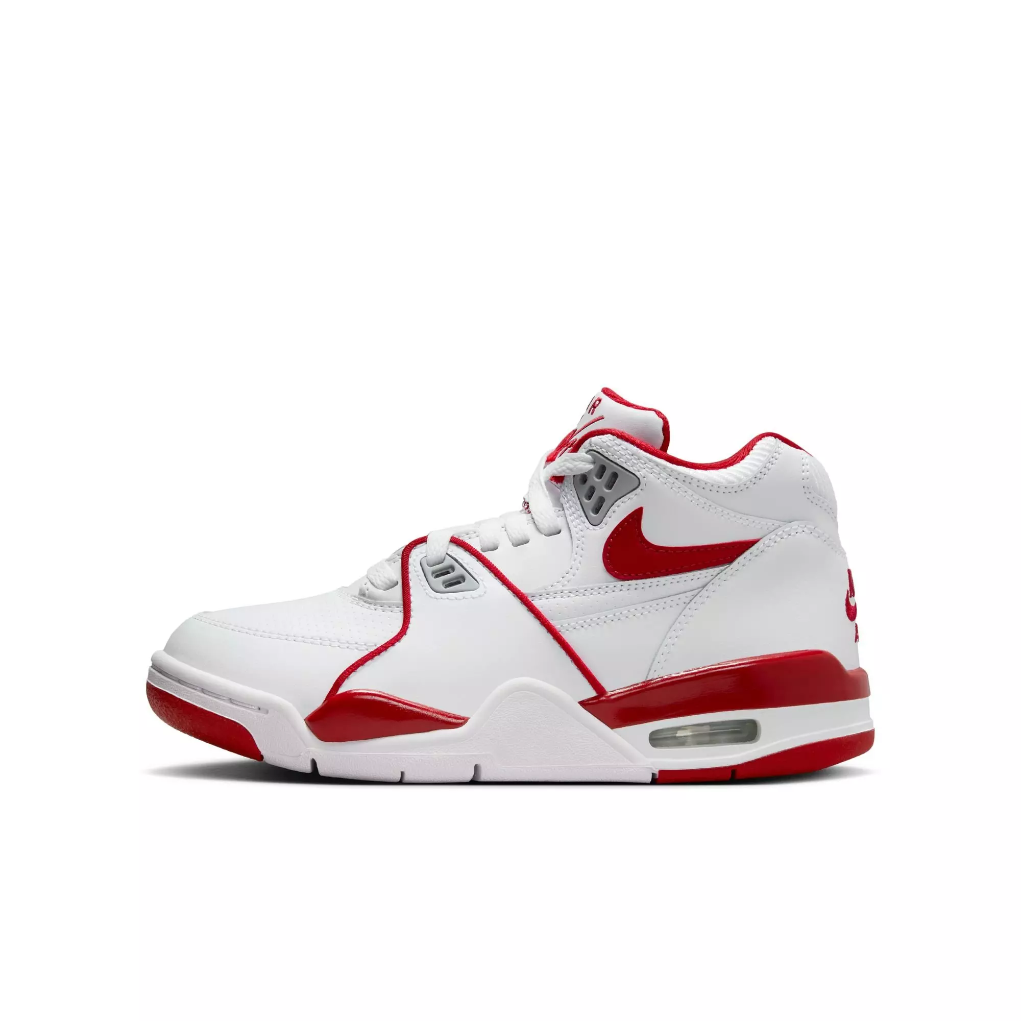 Nike Air Flight 89 "White/Varsity Red/Wolf Grey" Grade School Boys' Shoe - WHITE/RED