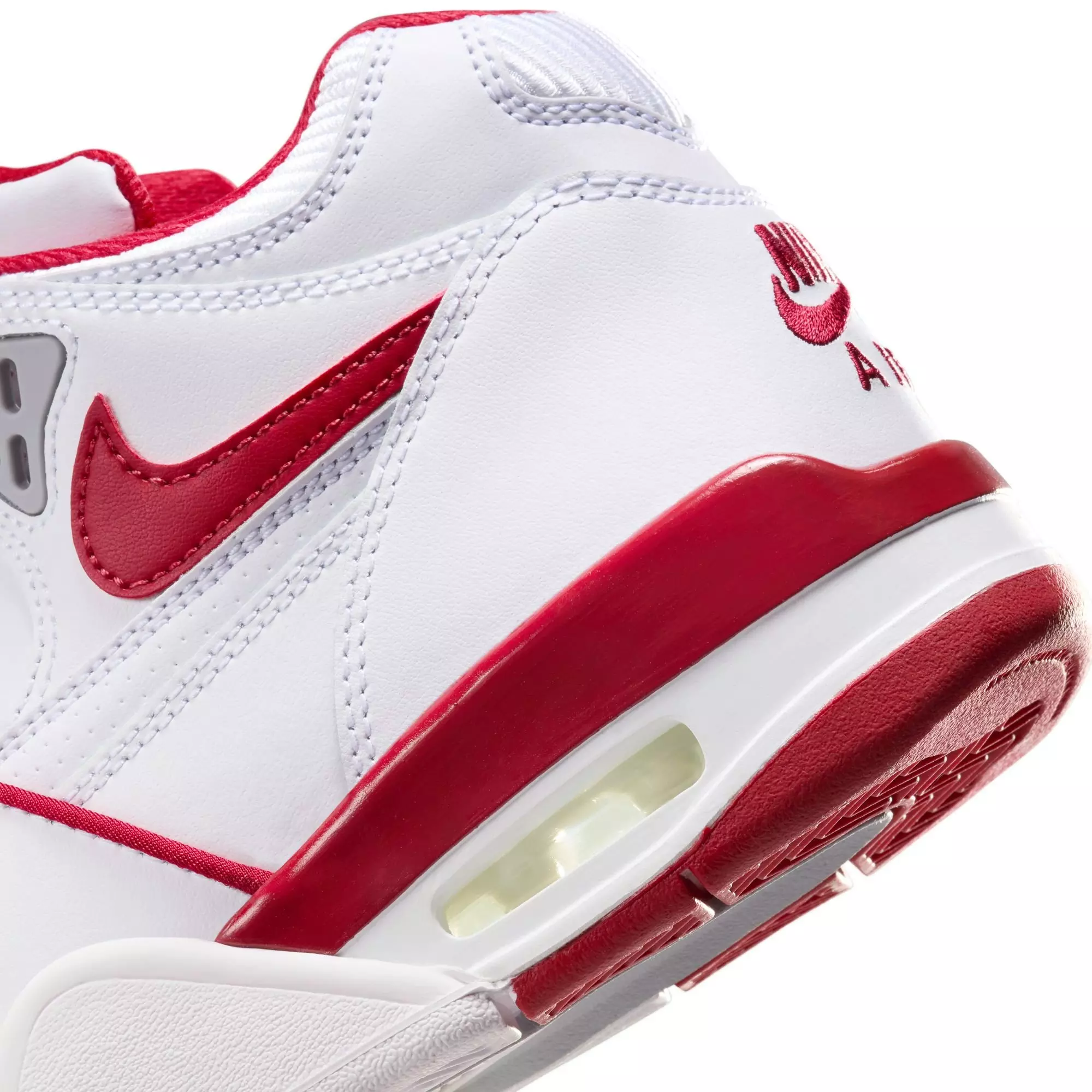 Nike Air Flight 89 "White/Varsity Red/Wolf Grey" Grade School Boys' Shoe - WHITE/RED