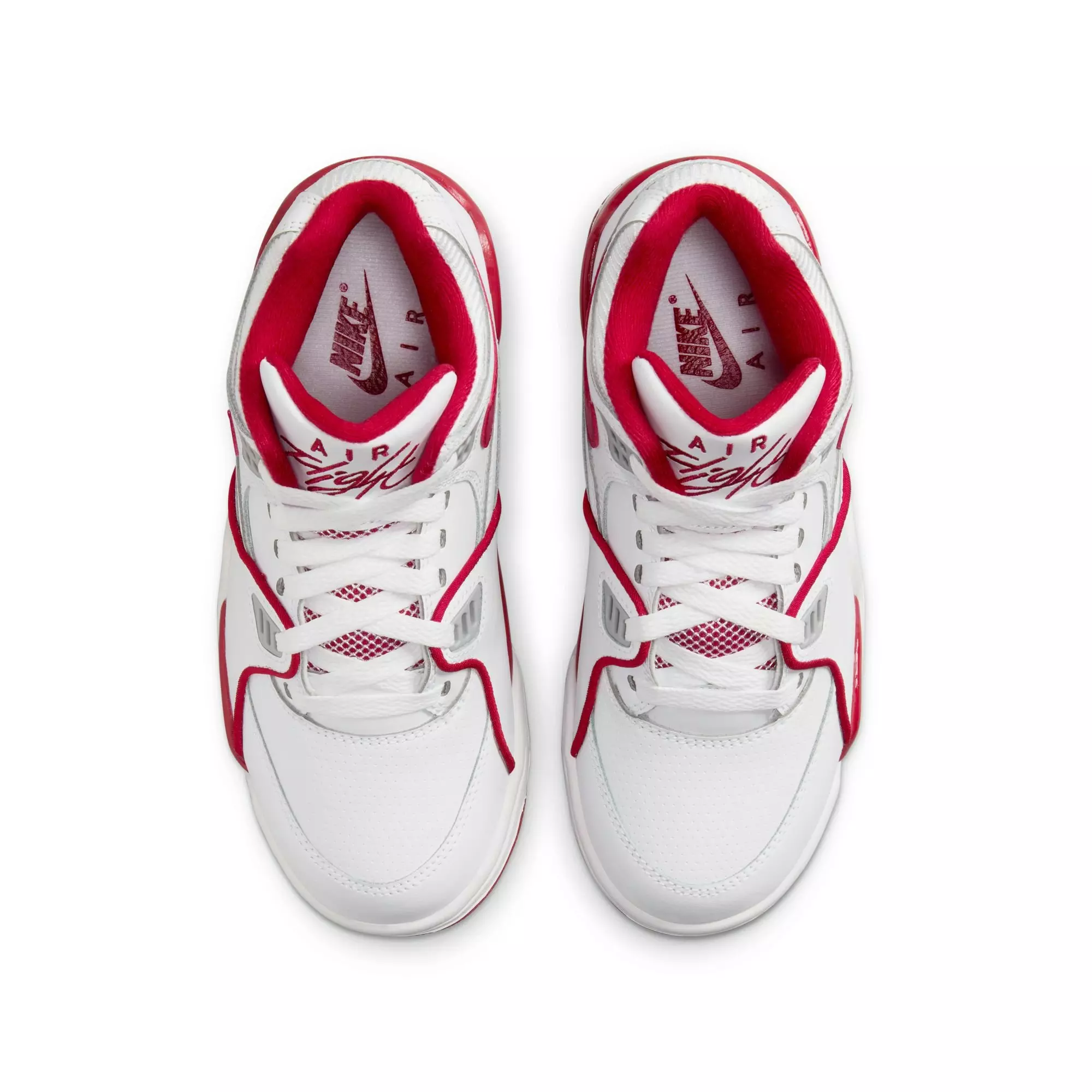 Nike Air Flight 89 "White/Varsity Red/Wolf Grey" Grade School Boys' Shoe - WHITE/RED