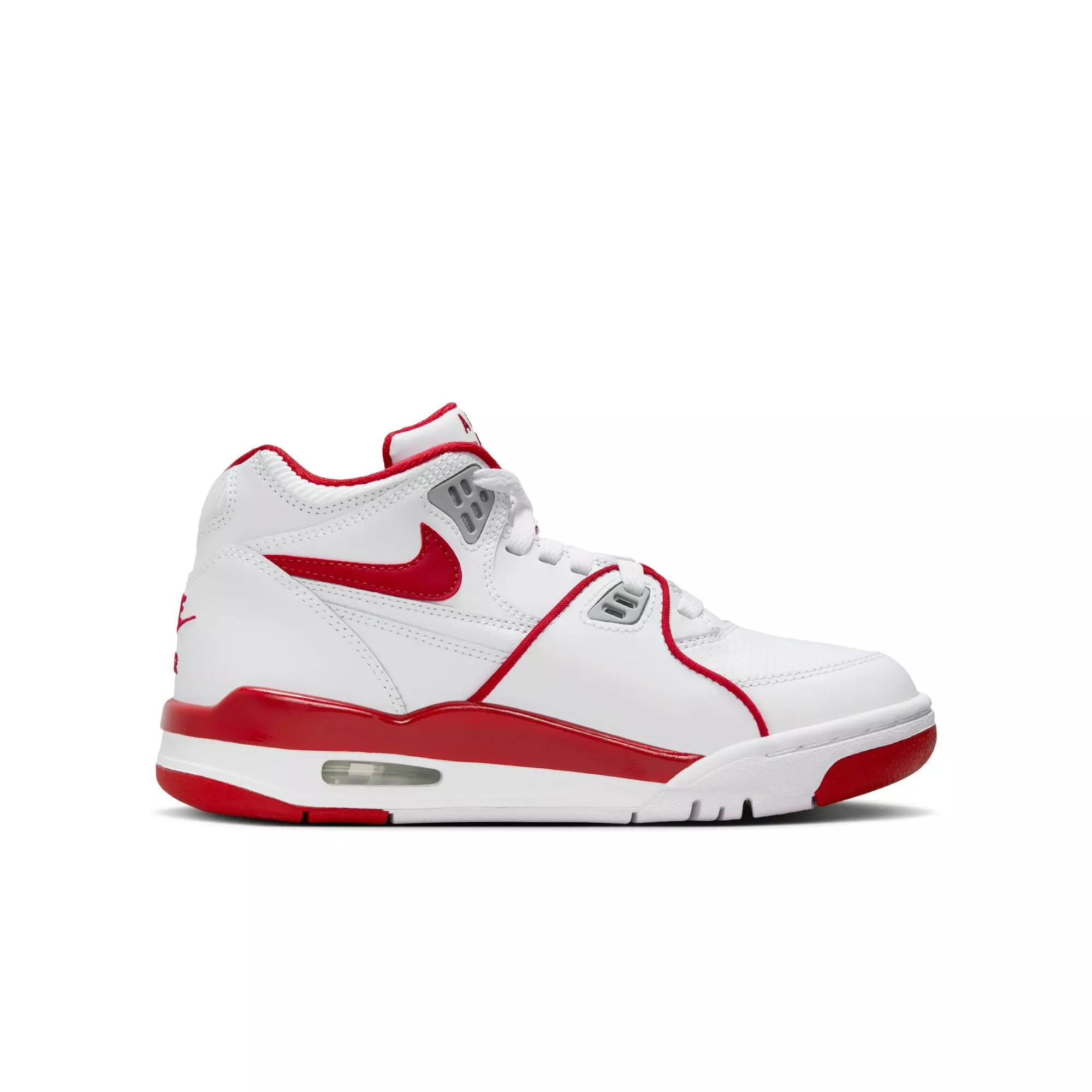 Nike Air Flight 89 "White/Varsity Red/Wolf Grey" Grade School Boys' Shoe - WHITE/RED