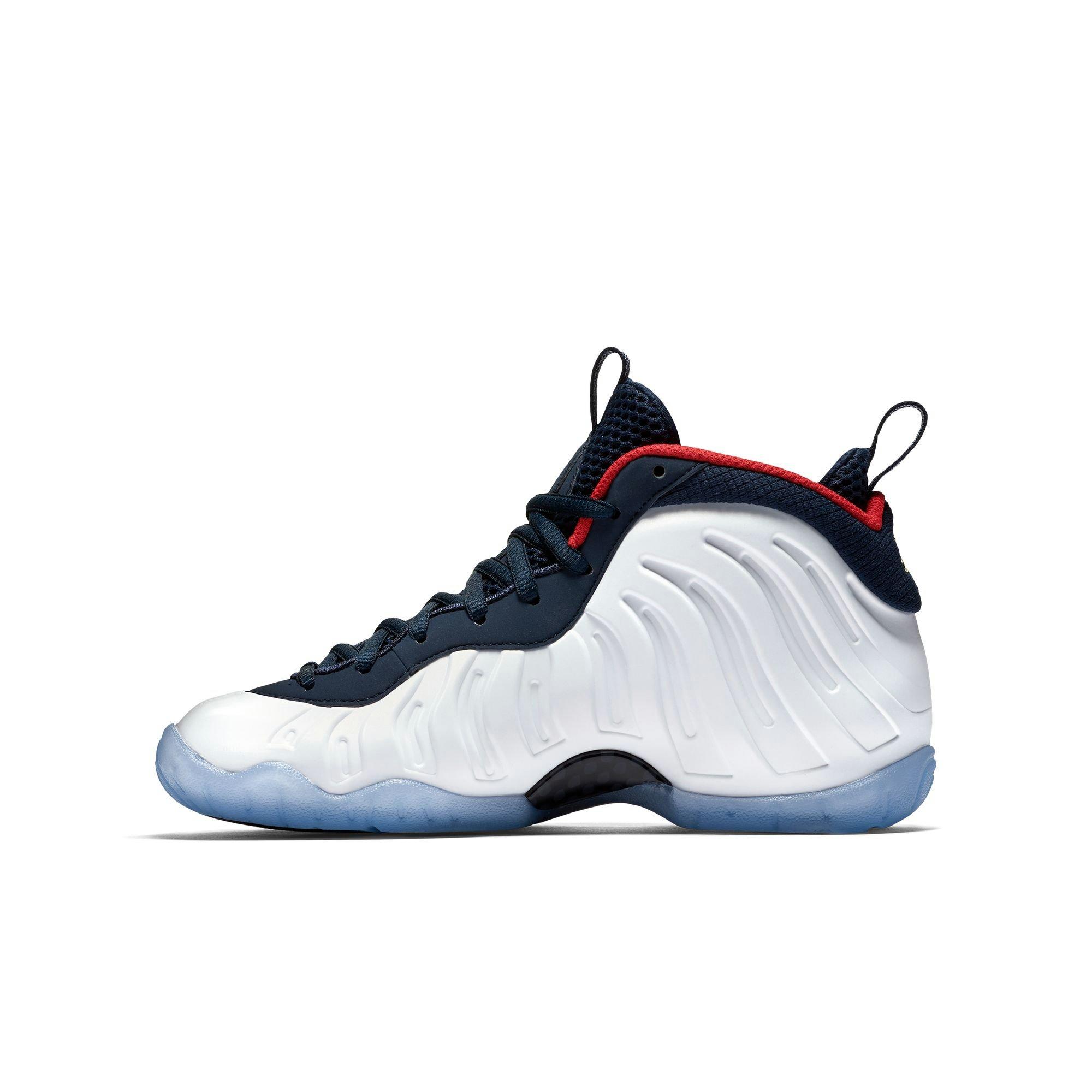 Nike Little Posite One Grade School Kids' "Obsidian/White/Red" Shoe