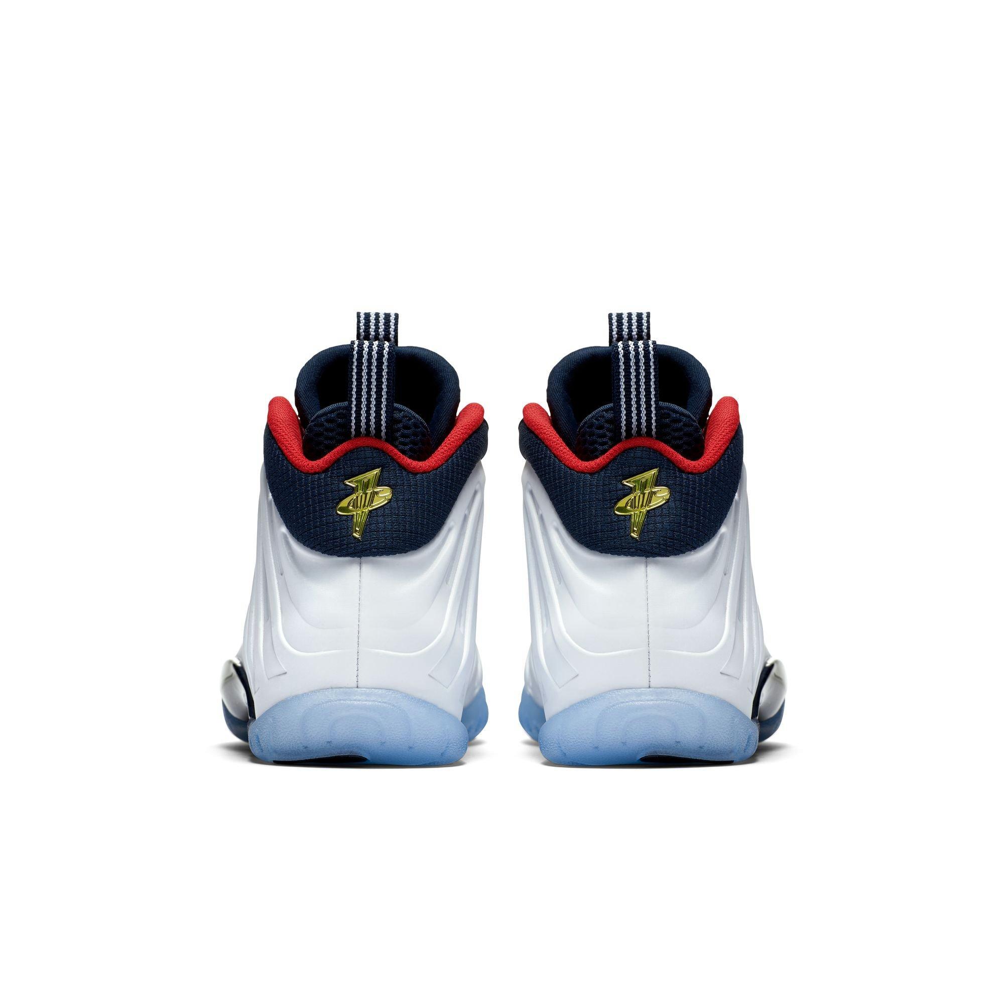 Nike Little Posite One Grade School Kids' "Obsidian/White/Red" Shoe