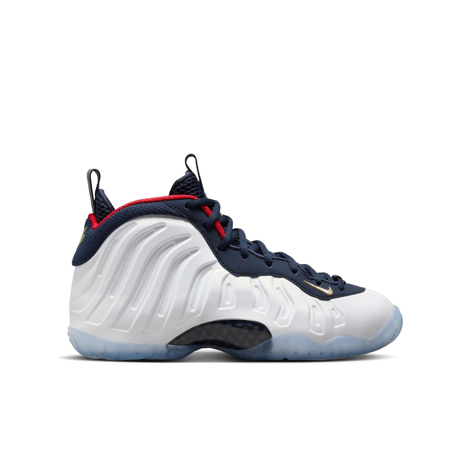 Nike Little Posite One "Obsidian/White/Red" Grade School Kids' Shoe - NAVY/RED/WHITE