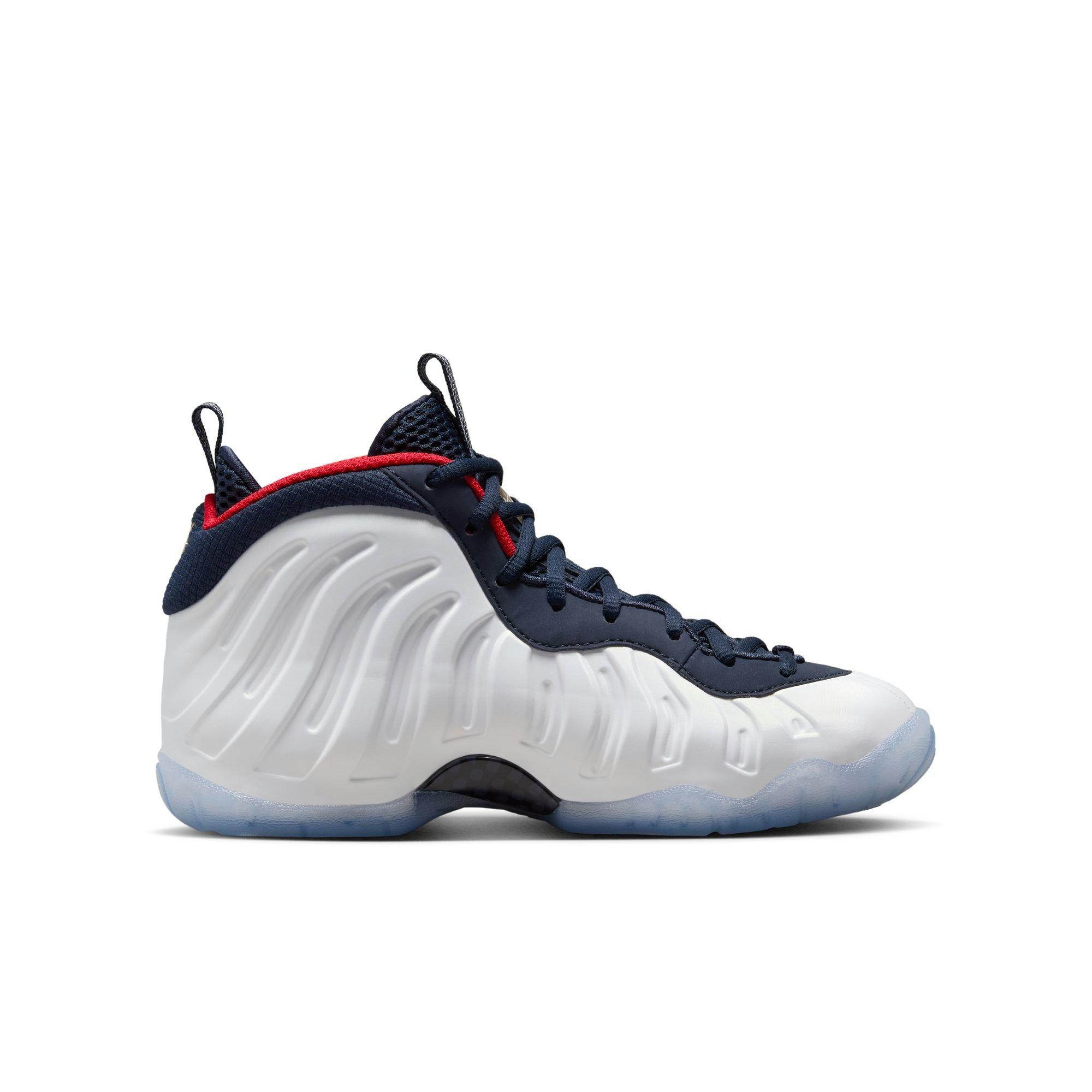 Nike Little Posite One Grade School Kids' "Obsidian/White/Red" Shoe