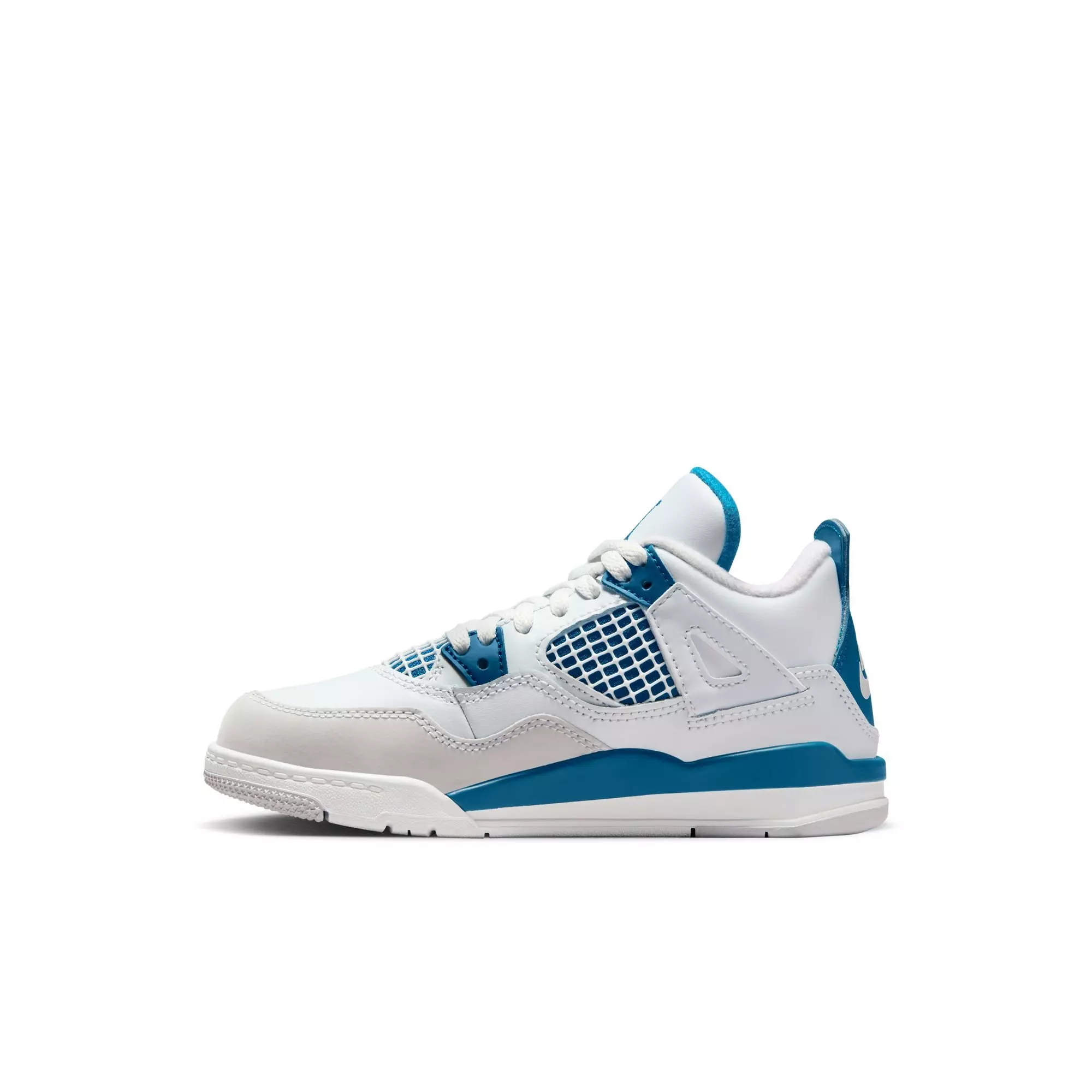 Jordan 4 Retro "Industrial Blue" Preschool Kids' Shoe - OFF WHITE/MILITARY BLUE/NEUTRAL GREY