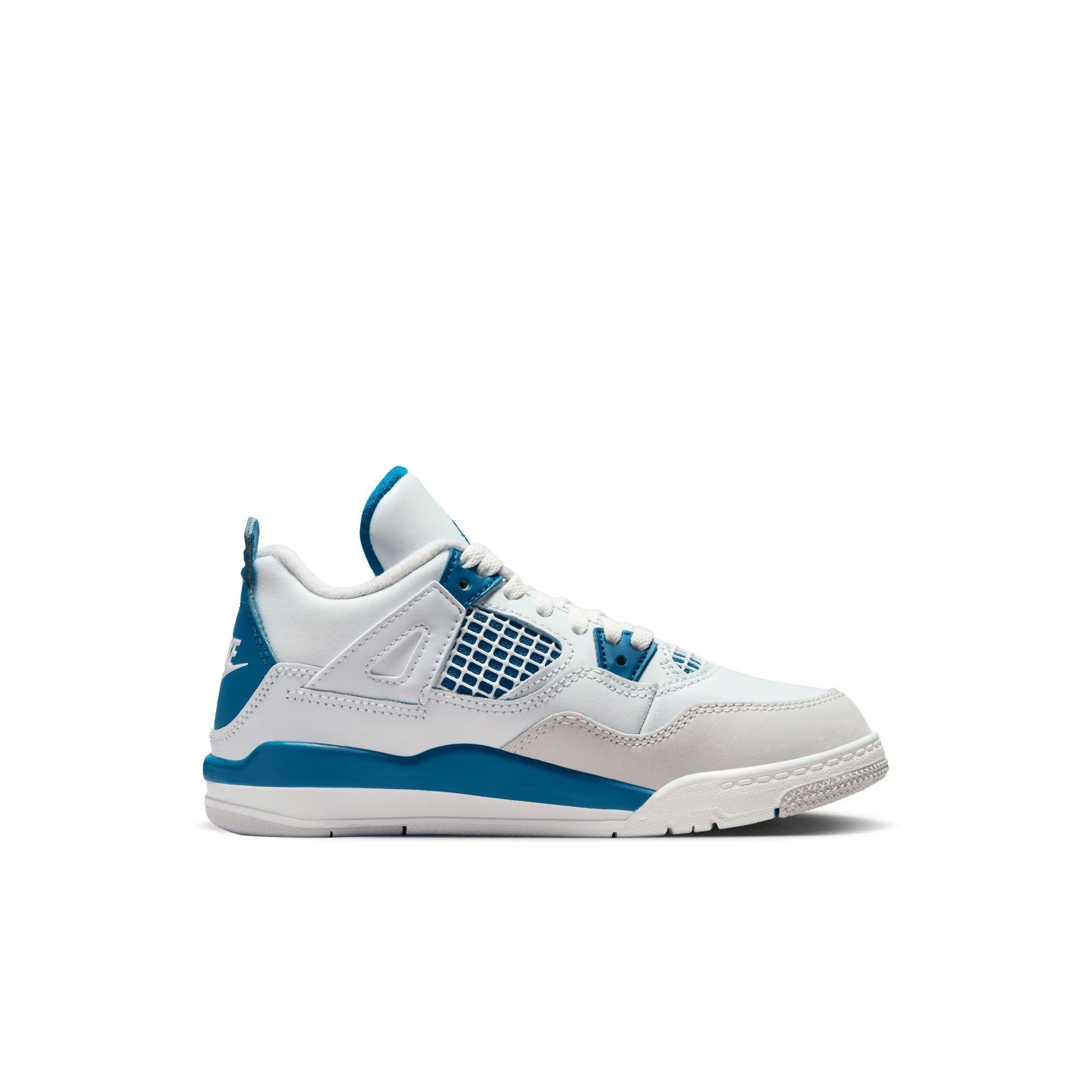Jordan 4 Retro "Industrial Blue" Preschool Kids' Shoe - OFF WHITE/MILITARY BLUE/NEUTRAL GREY Thumbnail View 2