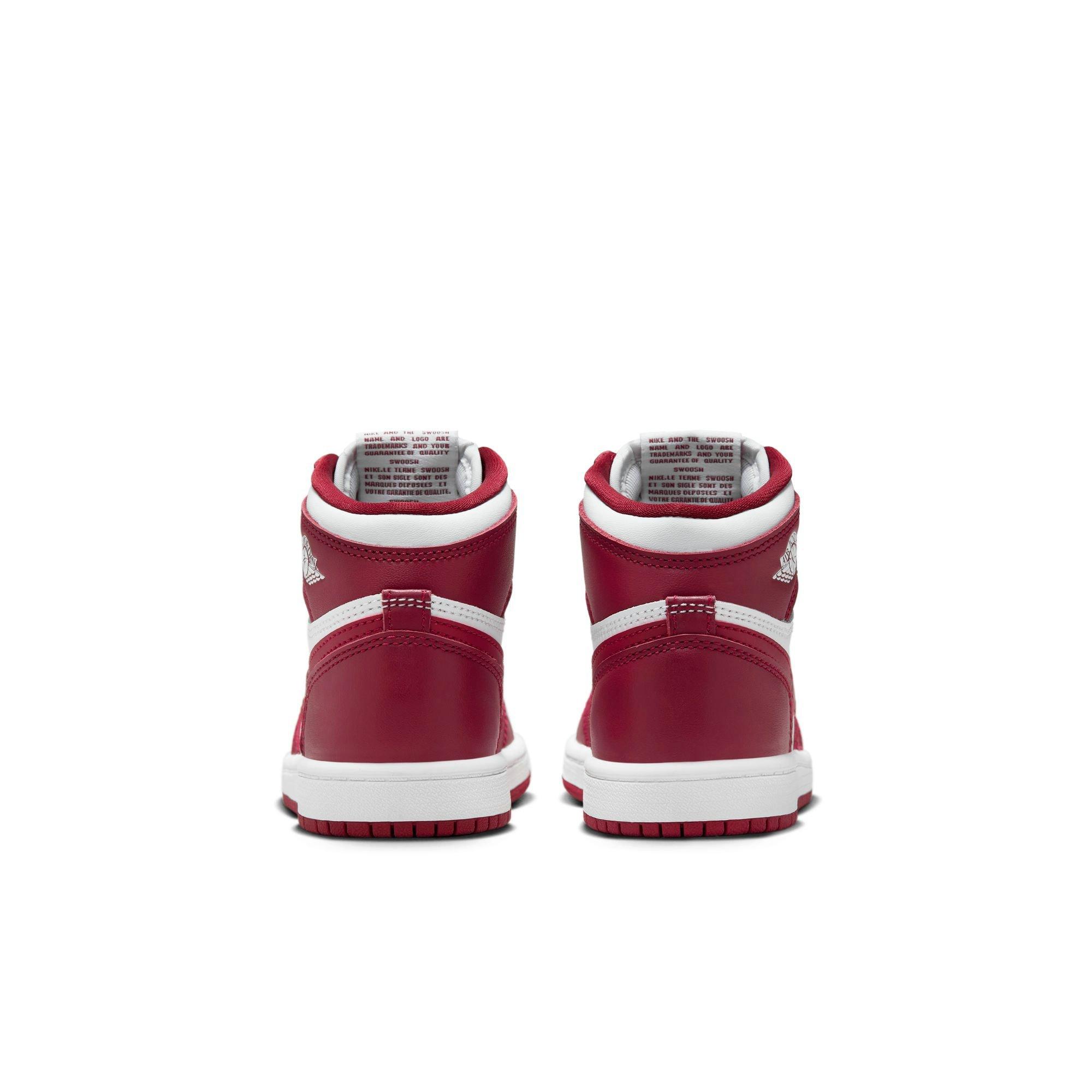 Jordan 1 Retro High OG "Artisanal Red" Preschool Kids' Shoe - WHITE/TEAM RED Thumbnail View 8