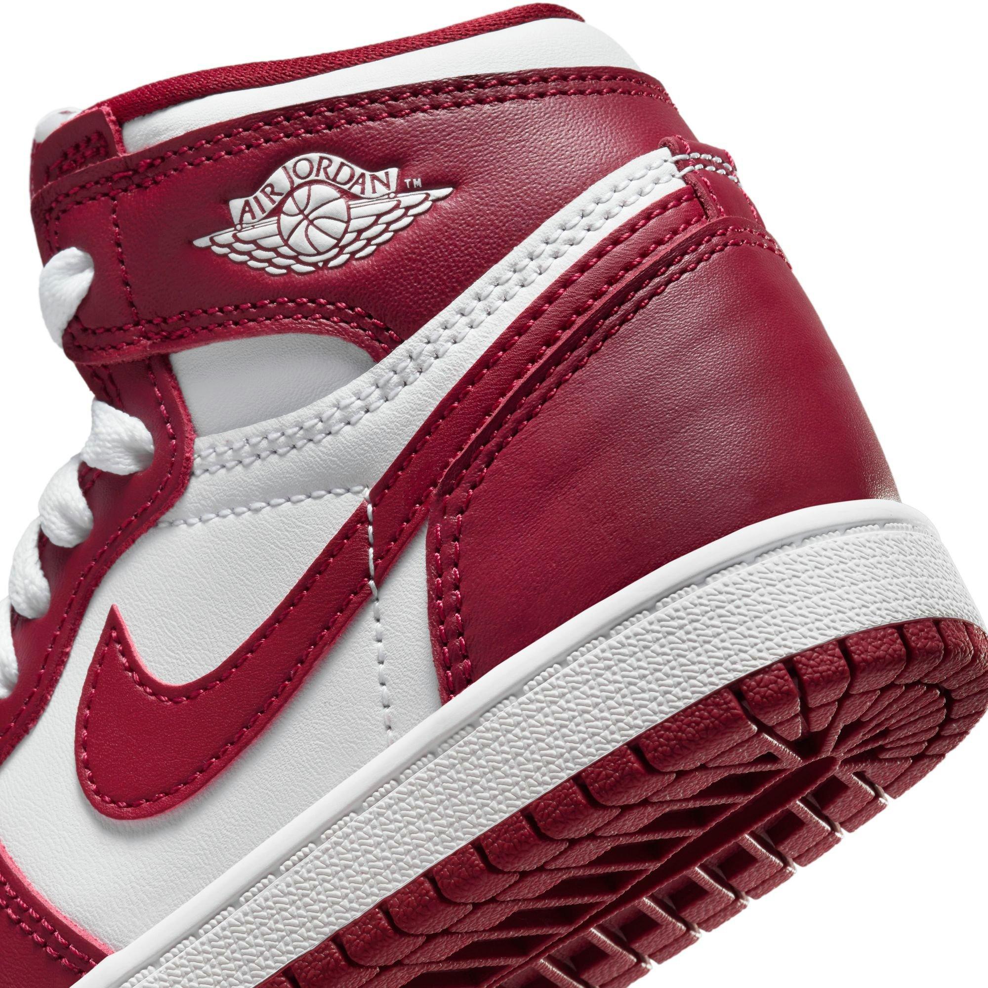 Jordan 1 Retro High OG "Artisanal Red" Preschool Kids' Shoe - WHITE/TEAM RED Thumbnail View 5