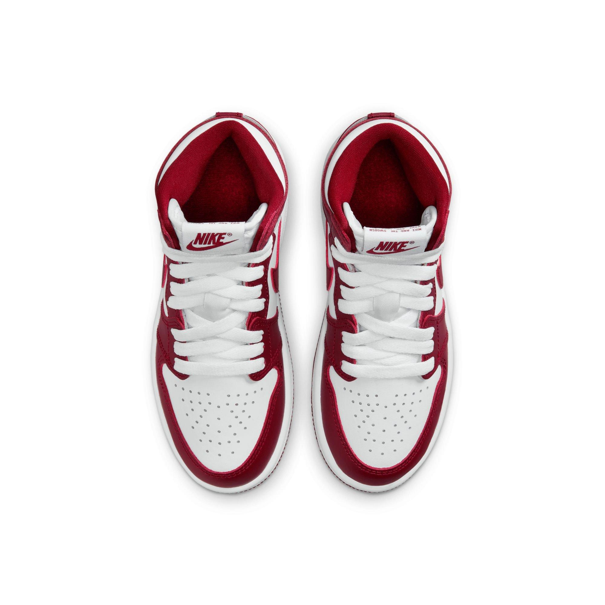Jordan 1 Retro High OG "Artisanal Red" Preschool Kids' Shoe - WHITE/TEAM RED Thumbnail View 9